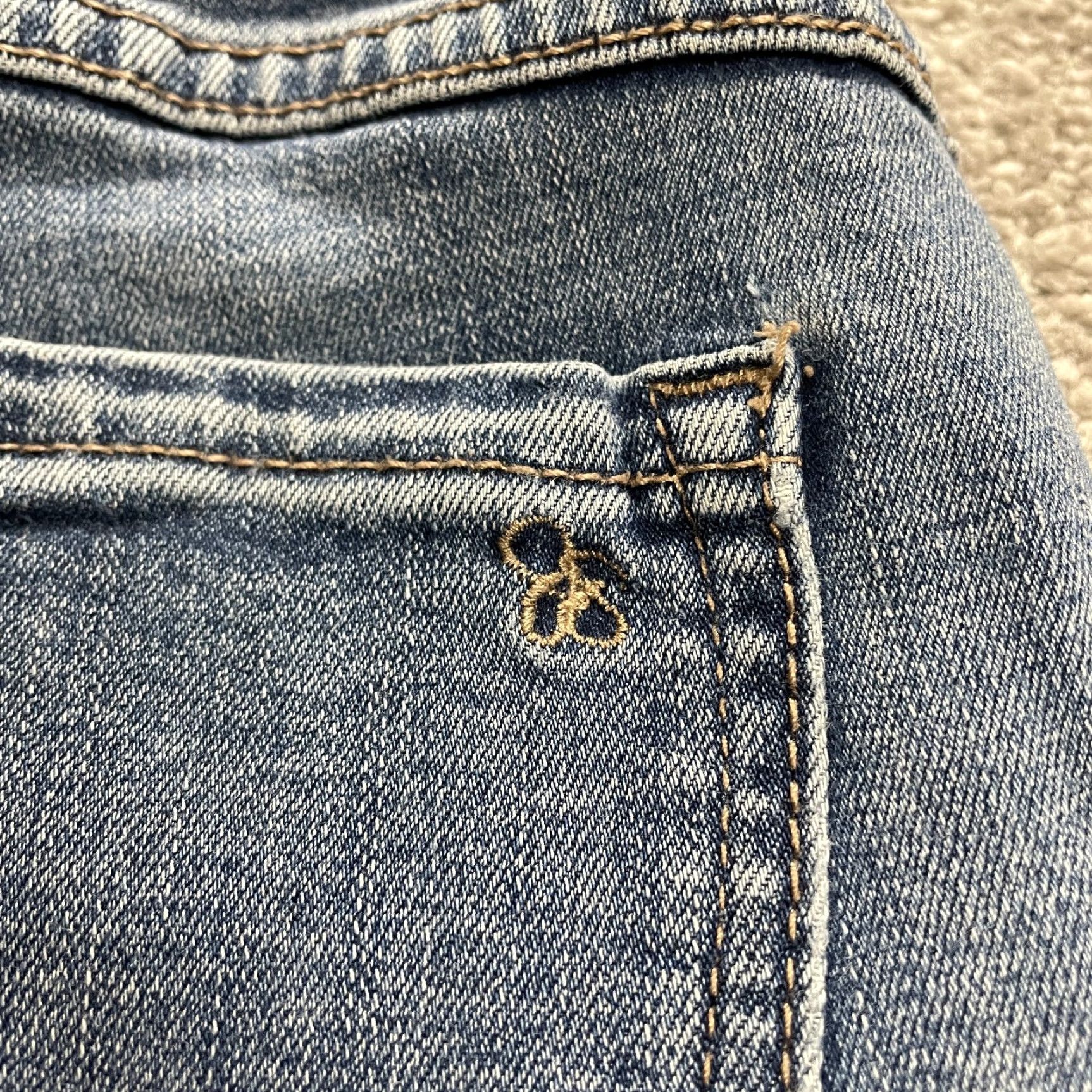 Denime Maternity Skinny Jeans Womens 28x27 Blue Medium Wash Mid Rise Pull On 5-Pocket Cotton Blend Size 28" / US 6 / IT 42 - 6 Thumbnail