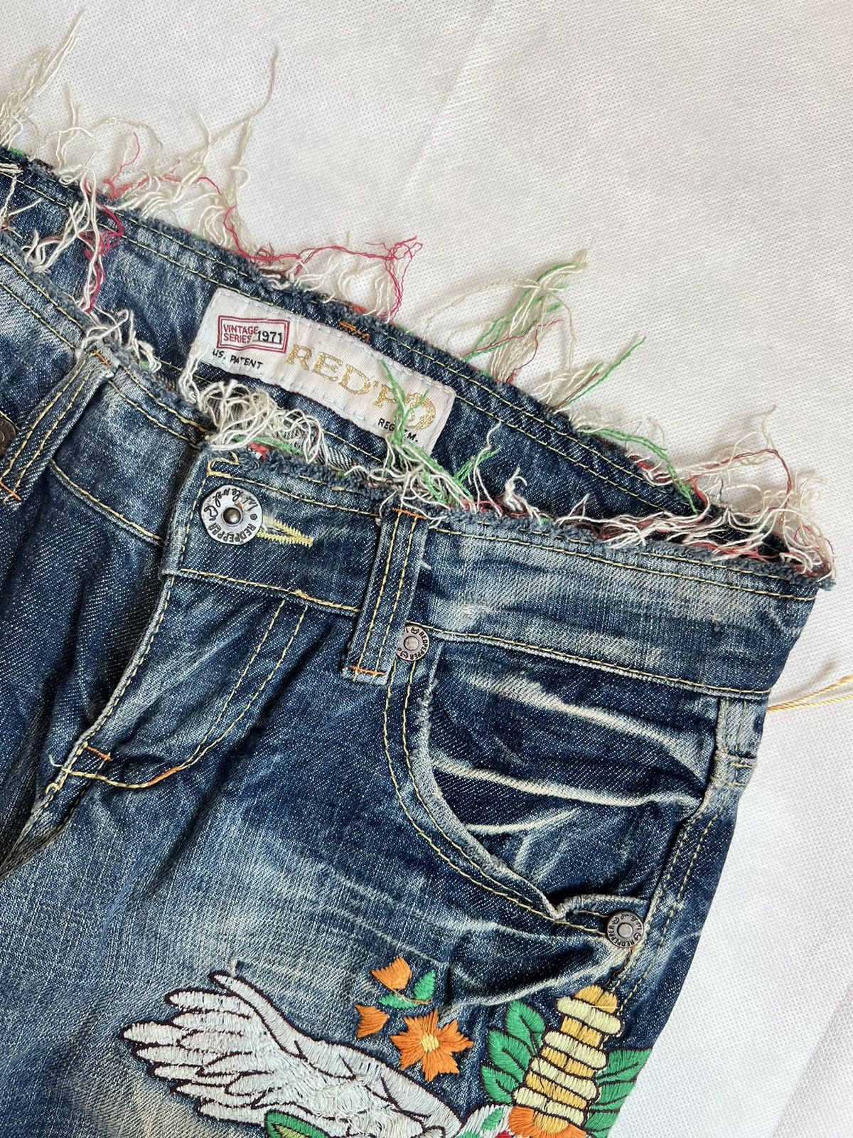 Japanese Brand Red Pepper Flare Denim Skulls Punk Washed Denim Size 30" / US 8 / IT 44 - 5 Thumbnail