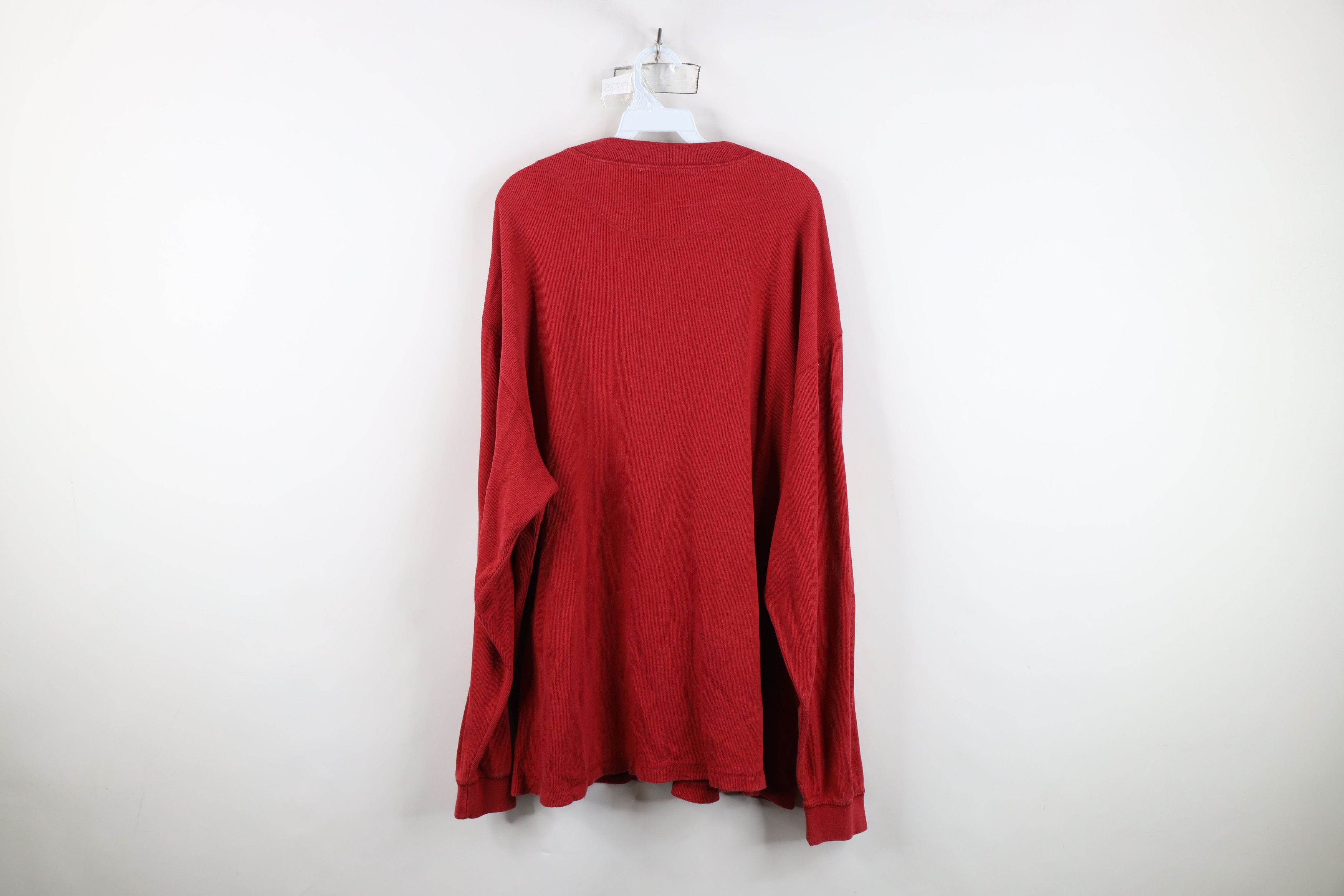 Levi's Vintage 90s Levis Ribbed Knit Long Sleeve Henley T-Shirt Red Size US XL / EU 56 / 4 - 12 Thumbnail