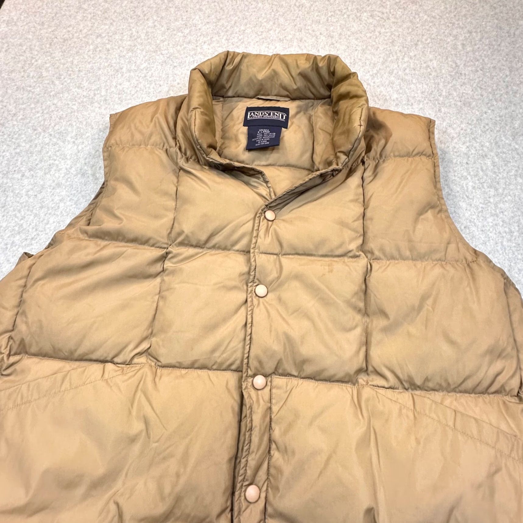 Lands' End Lands' End Goose Down Quilted Puffer Vest Adult XL Brown Nylon Snap Thermal Size US XL / EU 56 / 4 - 3 Thumbnail