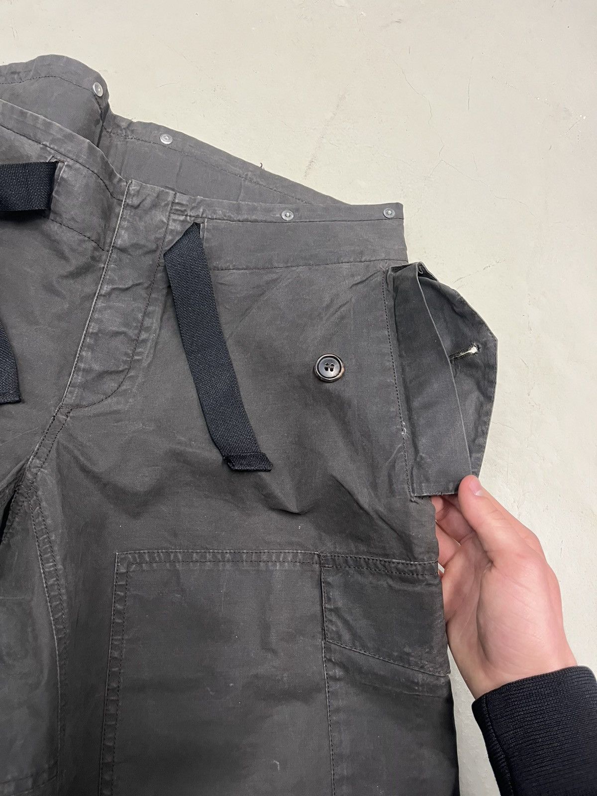 Prada Archive rare waxed vintage 90s cargo pocket pants Size US 32 / EU 48 - 14 Thumbnail