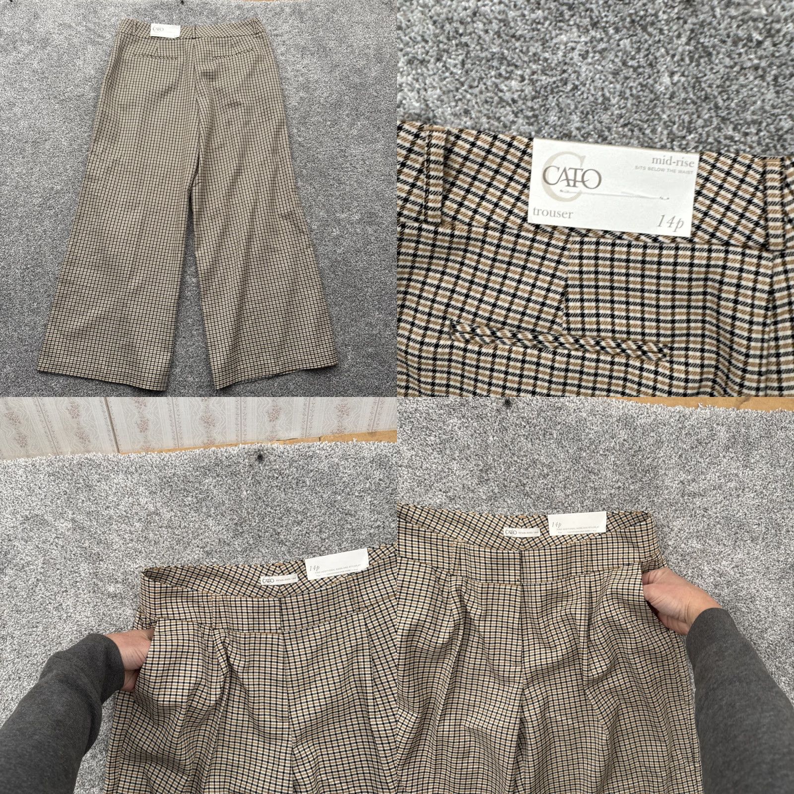 Vintage Cato Pants Womens 14P Petite Plaid Dark Academia Pleated Office Preppy Retro Dress Pants Size ONE SIZE - 9 Thumbnail