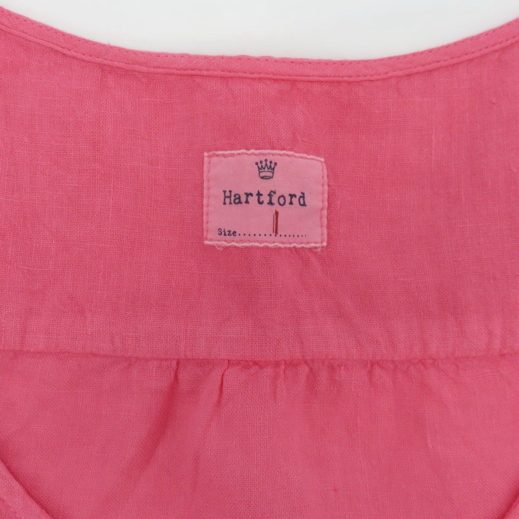 Hartford Hartford Women 1 US 4 Solid Pink Scoop Neck Sleeveless All Linen Sundress Dress Size S / US 4 / IT 40 - 7 Thumbnail