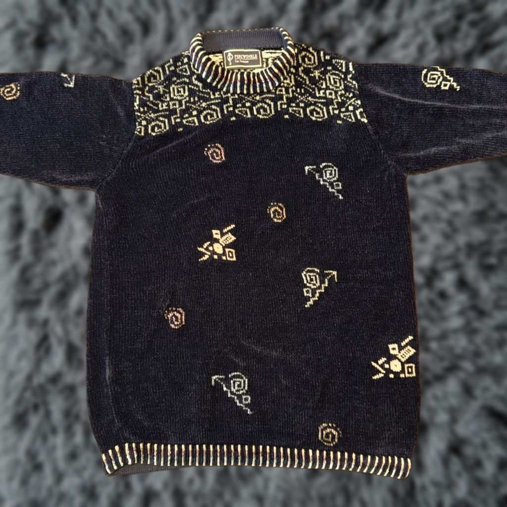 Vintage Periwinkle San Francisco Chenille Sweater Women’s Size Large Black USA Made Size L / US 10 / IT 46 - 1 Thumbnail