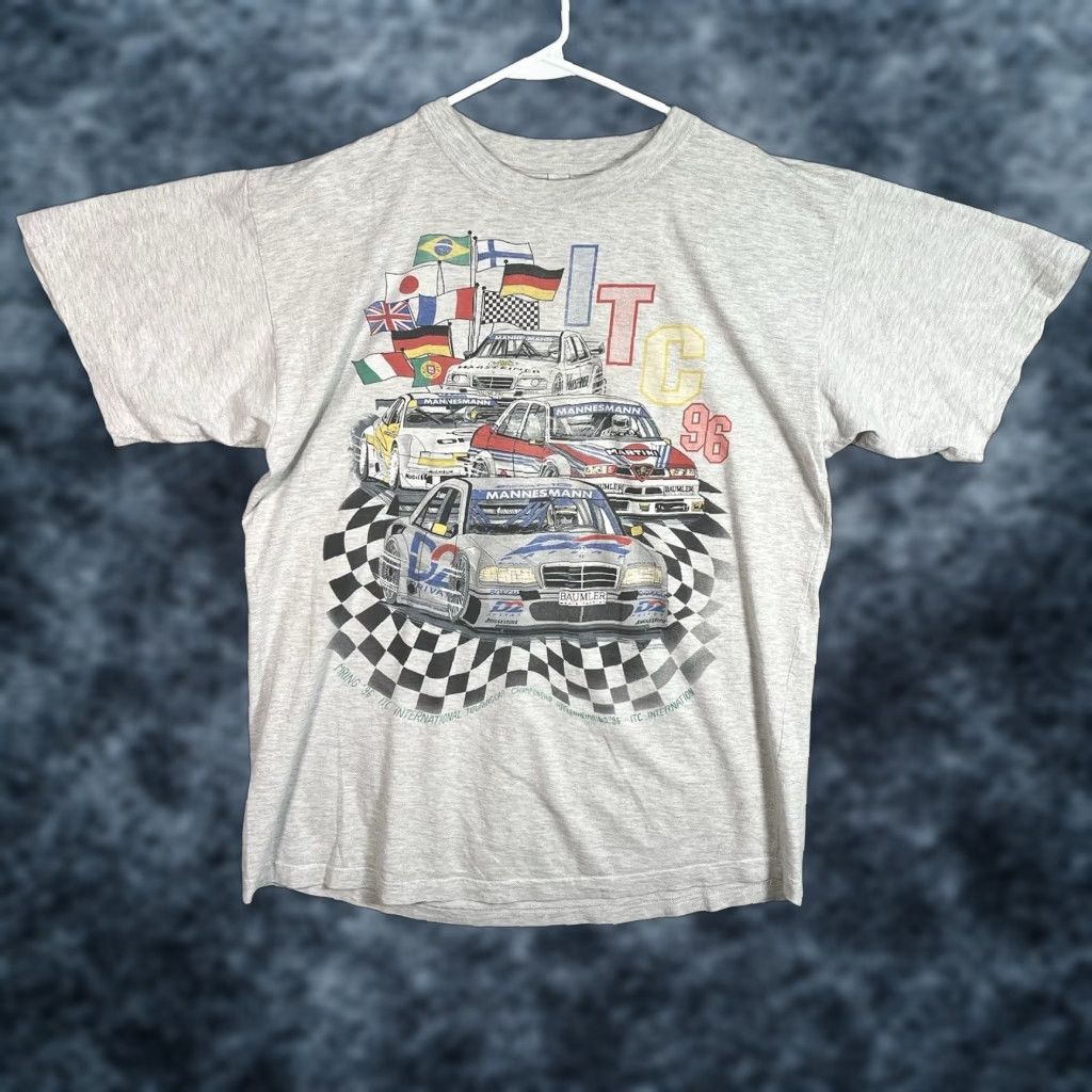 Vintage VINTAGE 1996 DTM International Touring Racing Graphic Tee Adult XL Gray Mens Size US XL / EU 56 / 4 - 1 Thumbnail