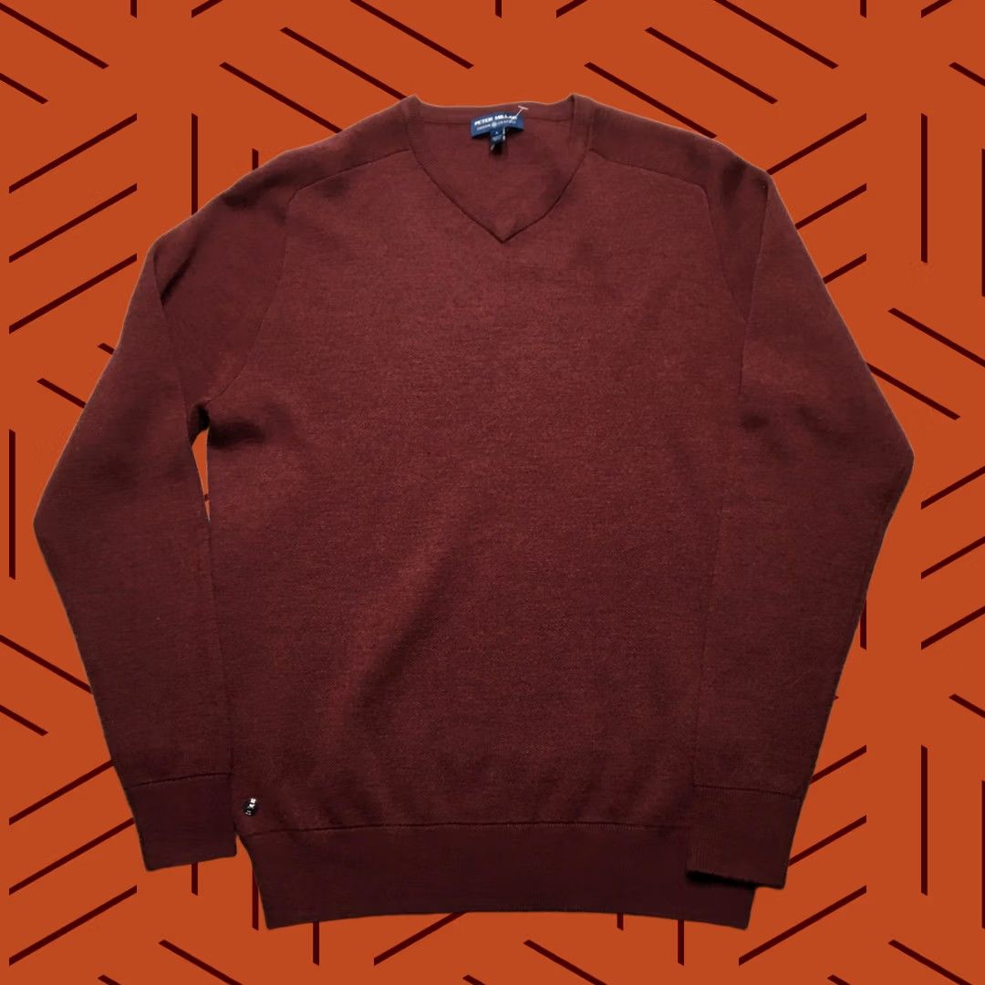Peter Millar VINTAGE? No. Peter Millar Crown Crafted Interlock Sweater Mens L Red Merino Wool Knit Golf Size US L / EU 52-54 / 3 - 1 Thumbnail