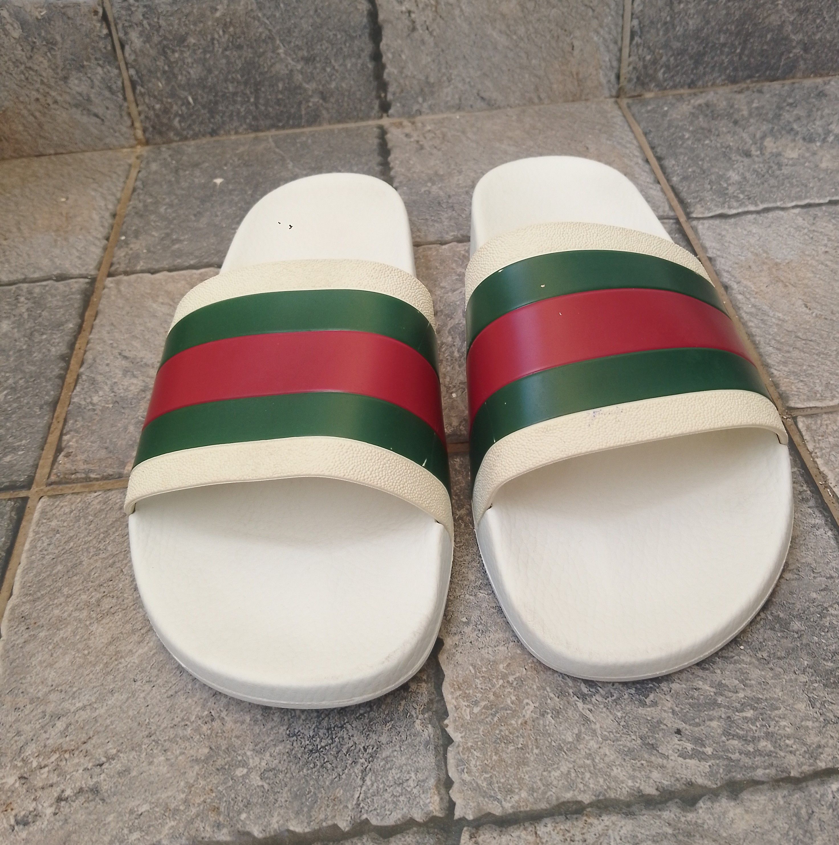 Gucci Gucci web rubber slide sandals Size US 12 / EU 45 - 3 Thumbnail