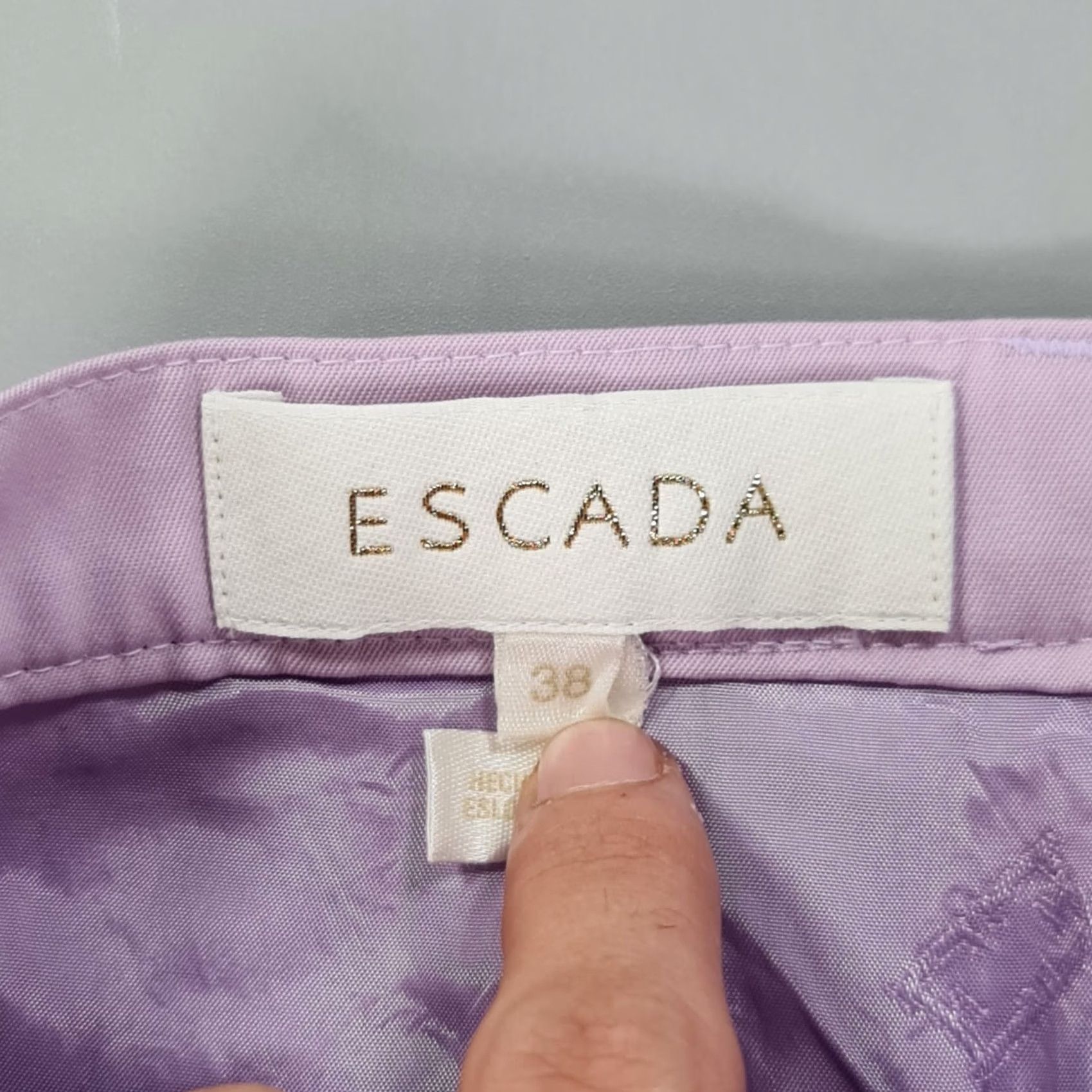 Escada ESCADA Womens Trousers Purple 38 Wool Straight Leg Career Pants Pleated High Rise Regular Dress Pants Mens Womens Girls Boys Size 26" / US 2 / IT 38 - 4 Thumbnail