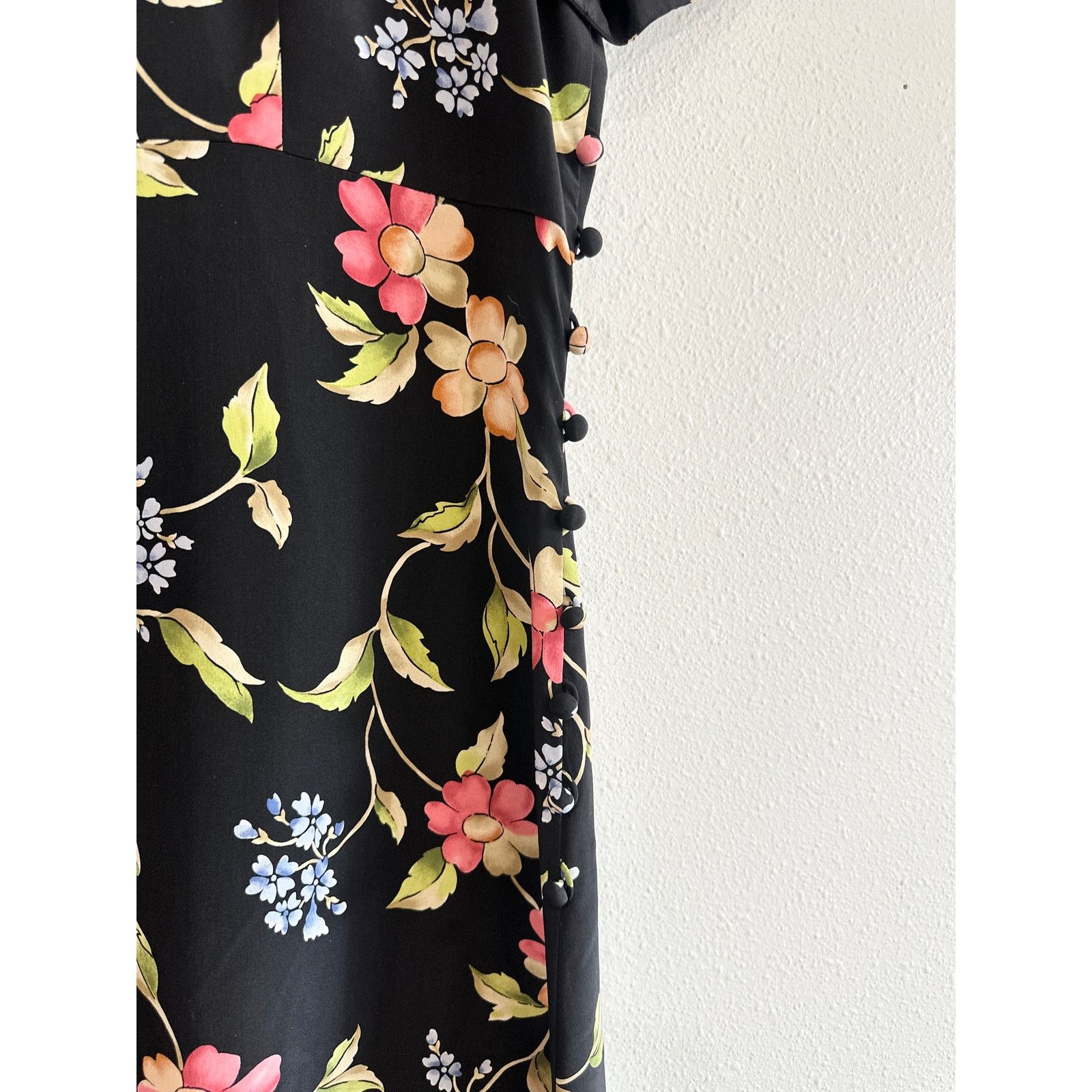 Vintage Late 90’s Whimsigoth Floral Silk Maxi Dress 14 Size XL / US 12-14 / IT 48-50 - 13 Thumbnail
