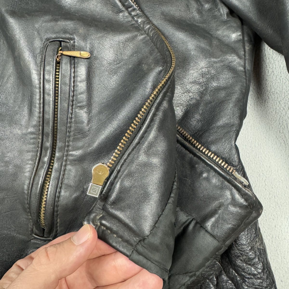 Vintage Berman's Leather Jacket Vintage 60/70s Lenzip biker punk Size US L / EU 52-54 / 3 - 7 Thumbnail