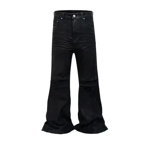 Jean Vinyl Coated Crease Denim Flared Jeans Size US 29 - 6 Thumbnail