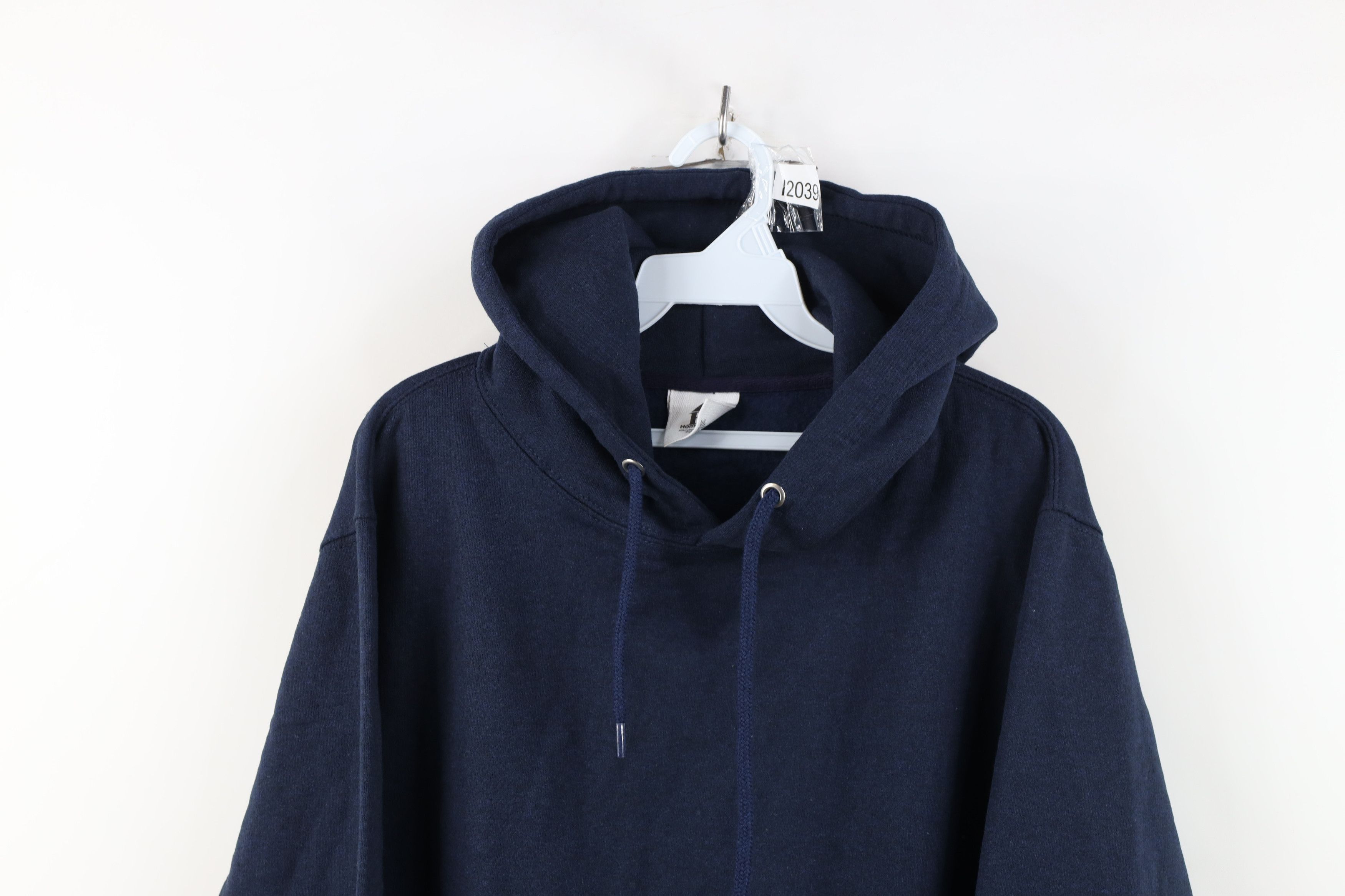 Vintage Vintage Y2K Streetwear Blank Hoodie Sweatshirt Dark Blue Size US S / EU 44-46 / 1 - 2 Thumbnail