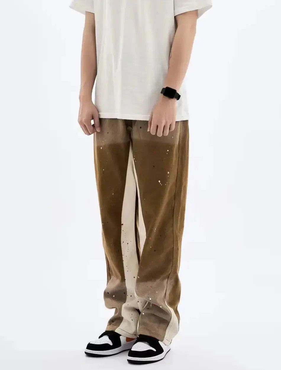 Brown streetwear flare jeans pants