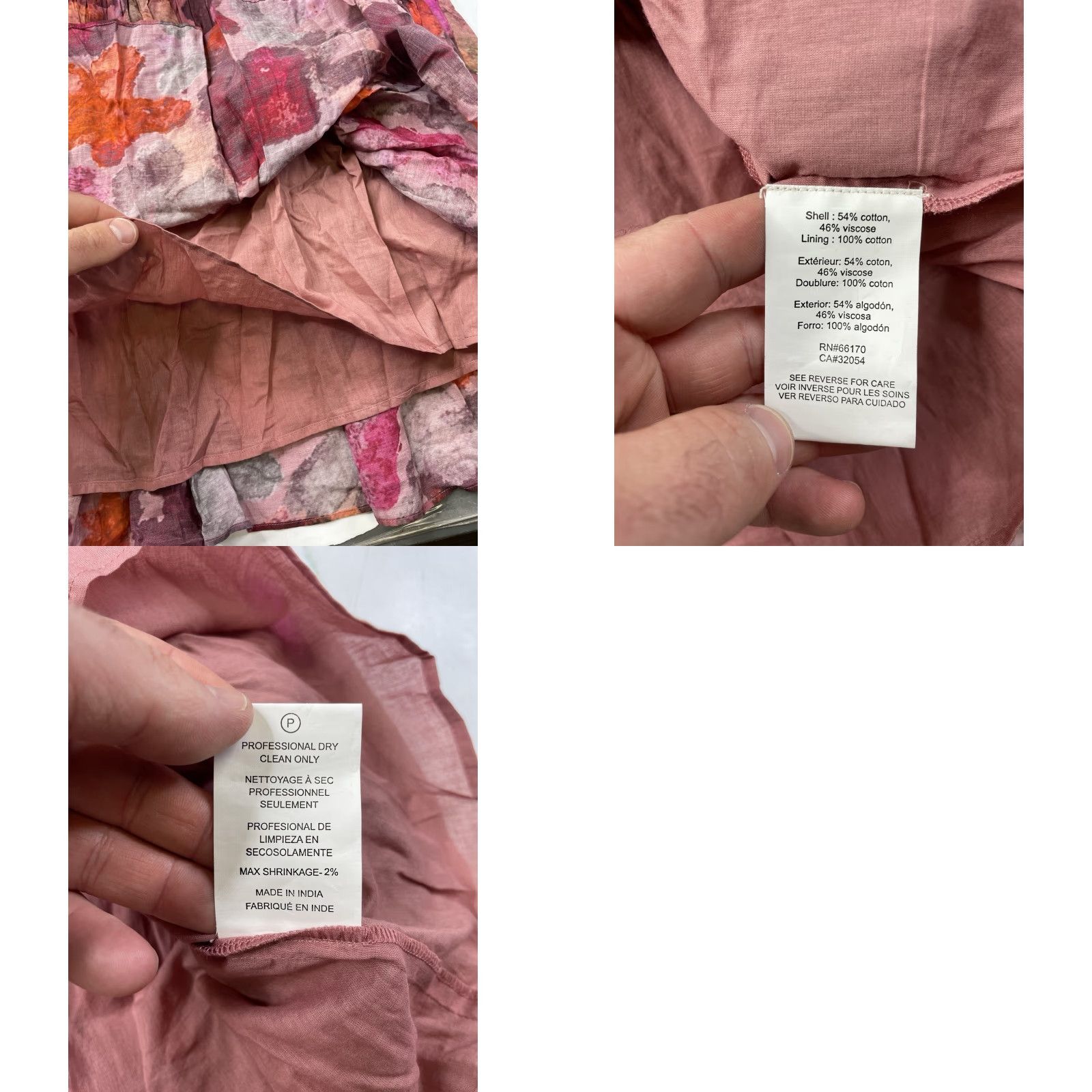 Anthropologie Anthropologie Samant Chauhan Tiered Midi Dress Petite XS Floral Purple V-Neck Short Sleeve A-Line Dress Womens Petite XS Floral Theme 90s? Size XS / US 0-2 / IT 36-38 - 8 Thumbnail