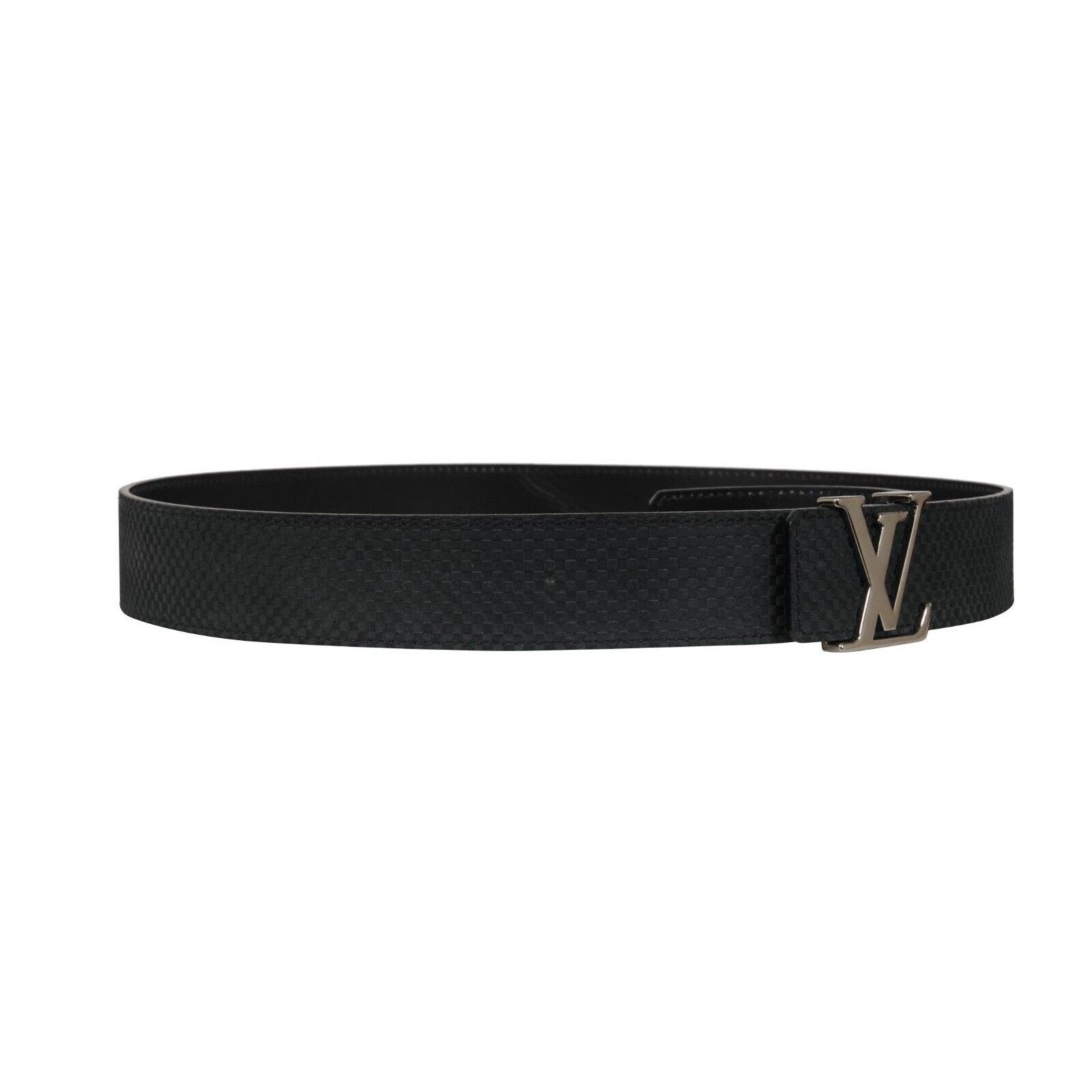 Louis Vuitton Mini Damier 40mm LV Initials Belt Blue Suede Size 40 - 11 Thumbnail