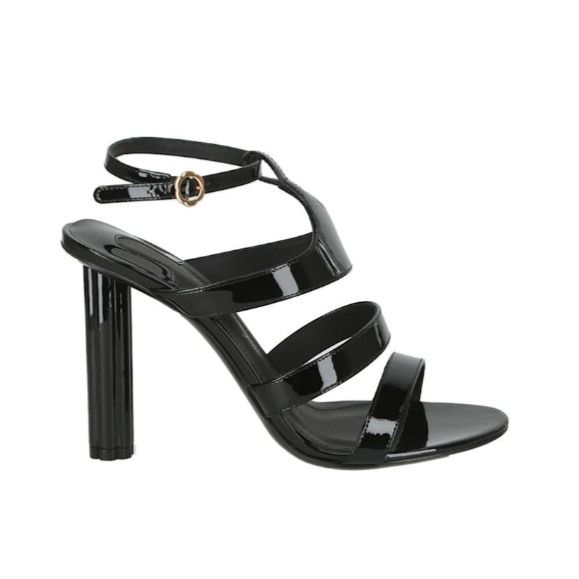 Salvatore Ferragamo o1y0426 Geometric Heel Sandals in Black Size US 8.5 / IT 38.5 - 1 Thumbnail