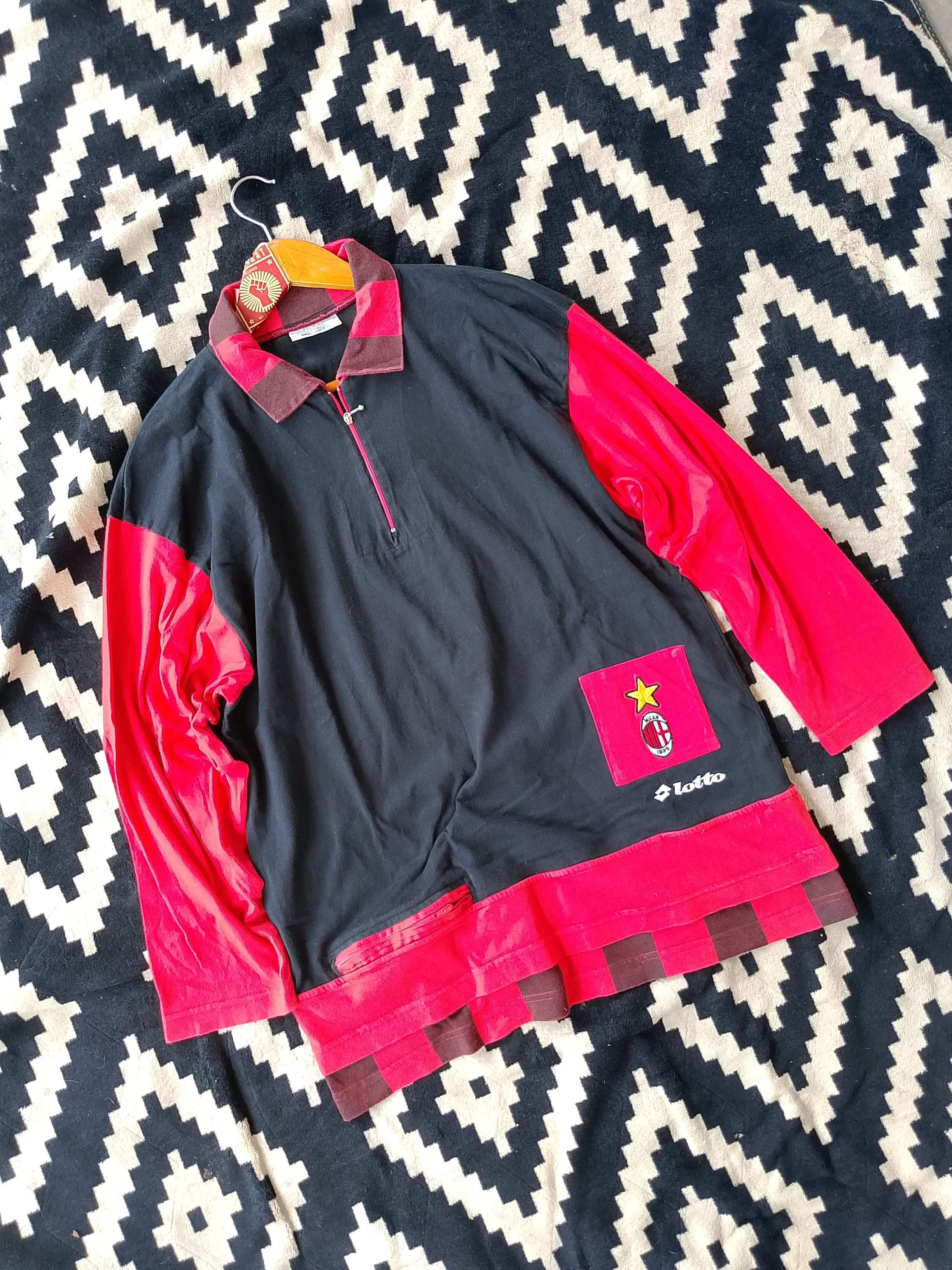 Lotto Sport Rare Vintage 90s Lotto x AC Milan Half-Zip Sweatshirt Size US L / EU 52-54 / 3 - 5 Thumbnail