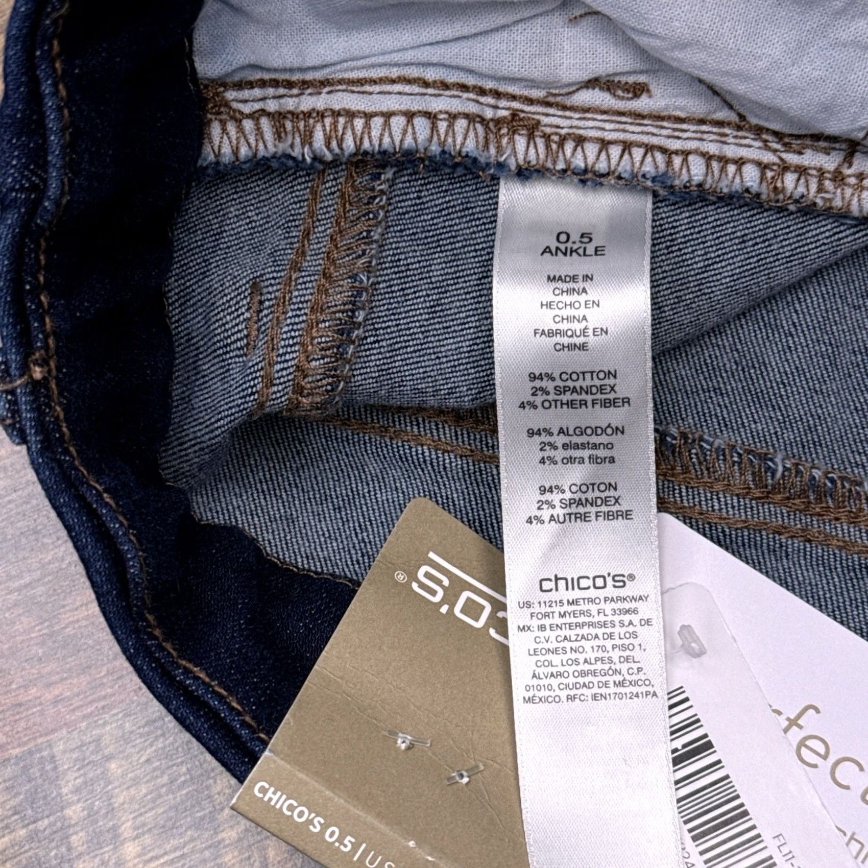 Vintage Chicos Jeans Ankle Slim Leg 0.5 Blue Denim Stretch 5-Pocket City Womens Boys? Size 25" / US 0 / IT 36 - 5 Thumbnail