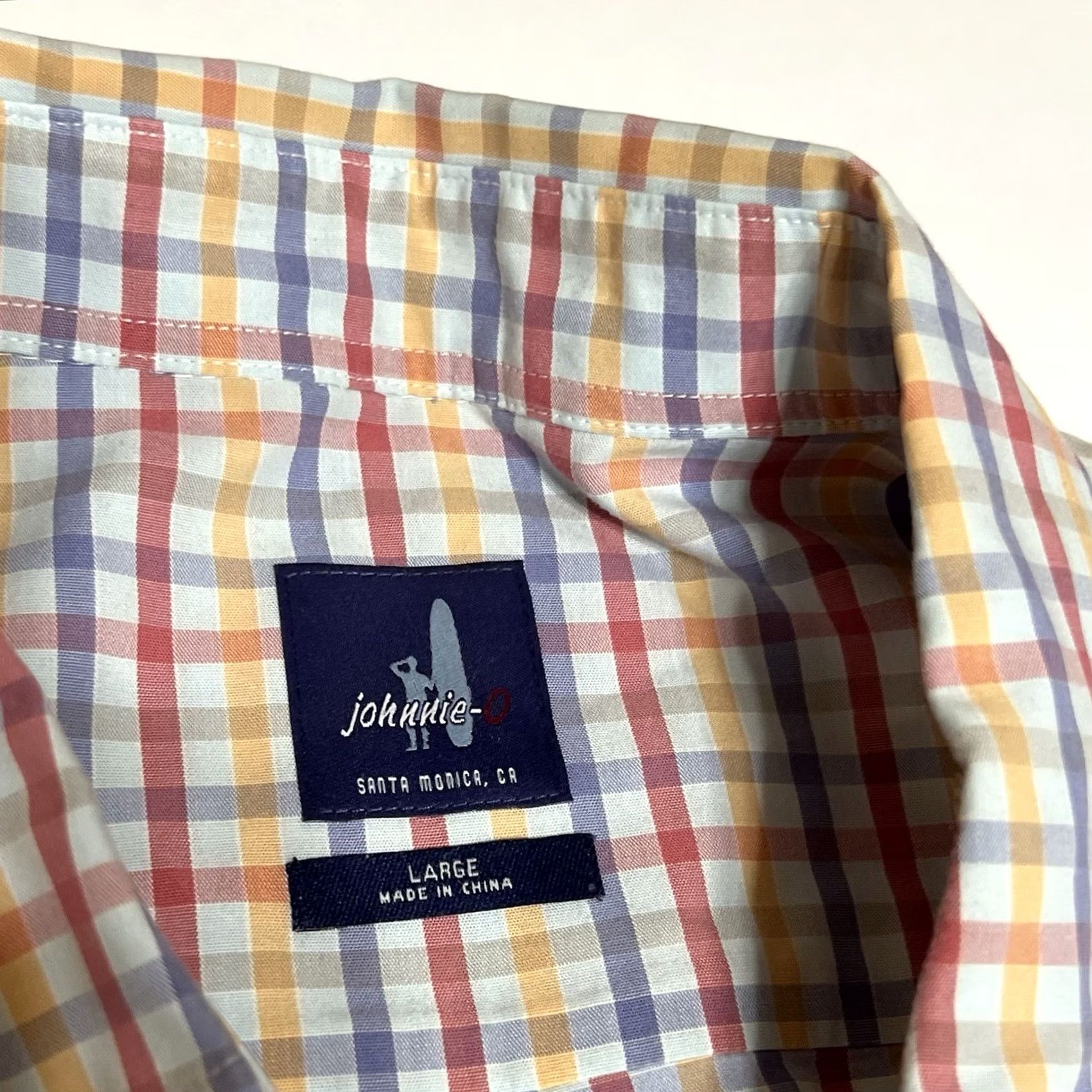johnnie-O johnnie-O Performance Shirt Mens Large Multicolor Plaid Button Down Long Sleeve Regular Fit Casual Travel Shirt Size US L / EU 52-54 / 3 - 7 Thumbnail