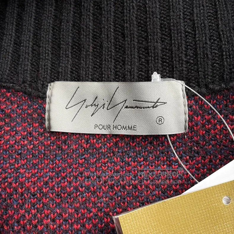 Yohji Yamamoto YOHJI YAMAMOTO Black and Red Striped Knit Cardigan Size US L / EU 52-54 / 3 - 7 Thumbnail