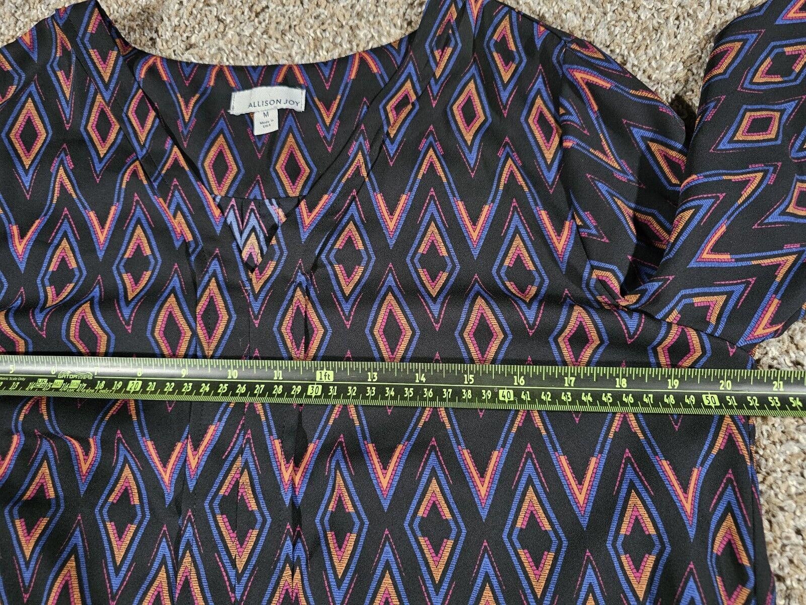 Designer Allison Joy geometric diamonds Medium vneck made in USA Size M / US 6-8 / IT 42-44 - 6 Thumbnail