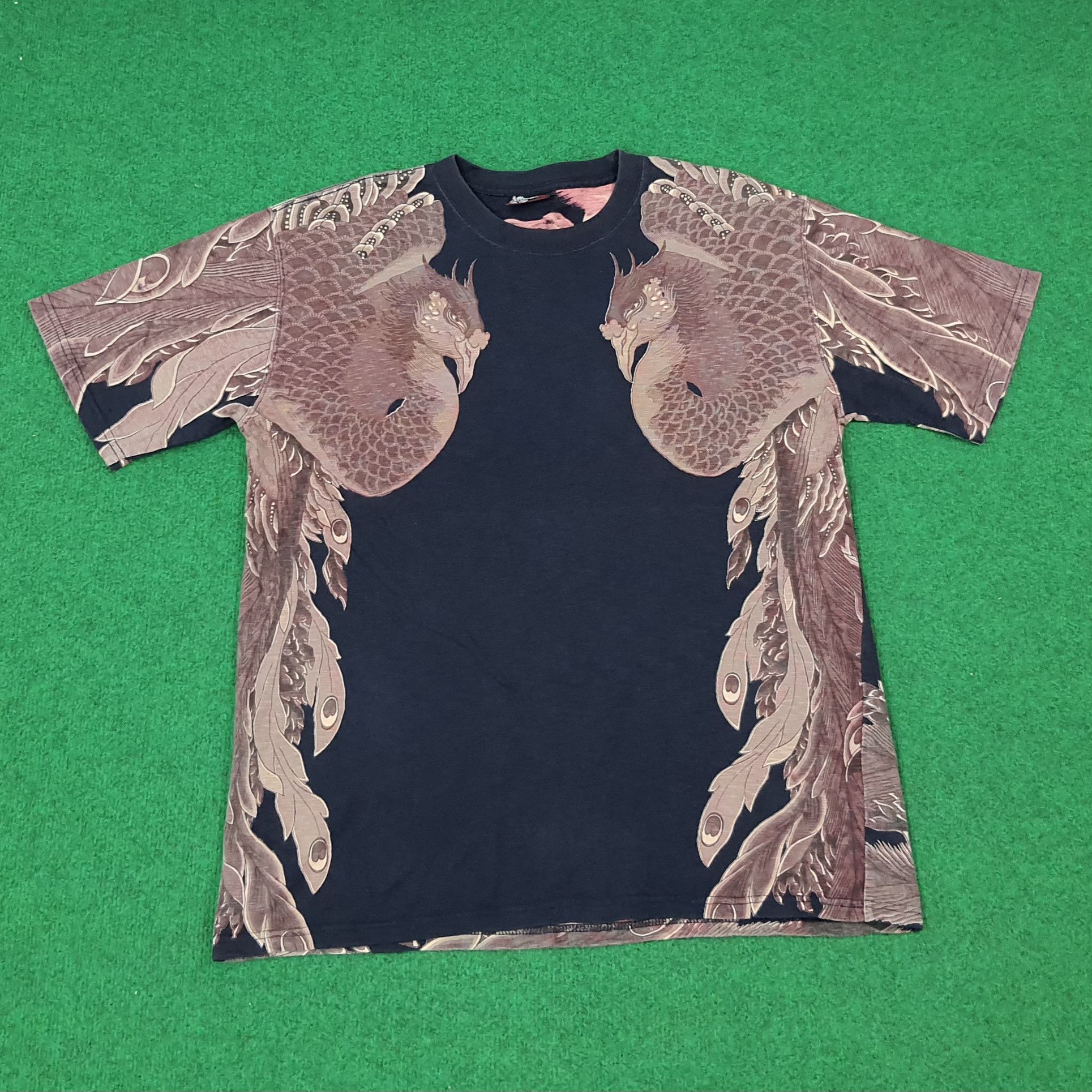 Japanese Brand Vintage Ryuzakura Japan Phoenix Sukajan Style Tshirt C276N25 Size US L / EU 52-54 / 3 - 2 Thumbnail