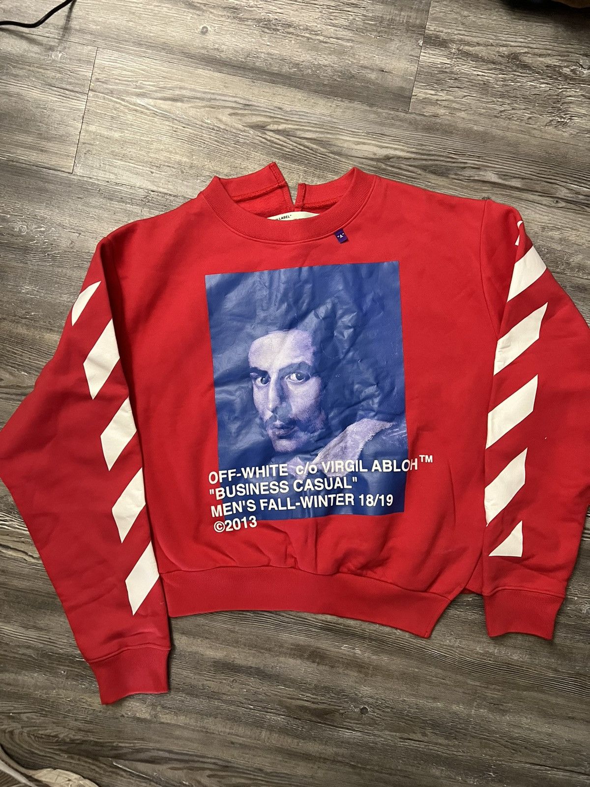 image of Off White Business Casual Sweater in Red, Men's (Size Small)