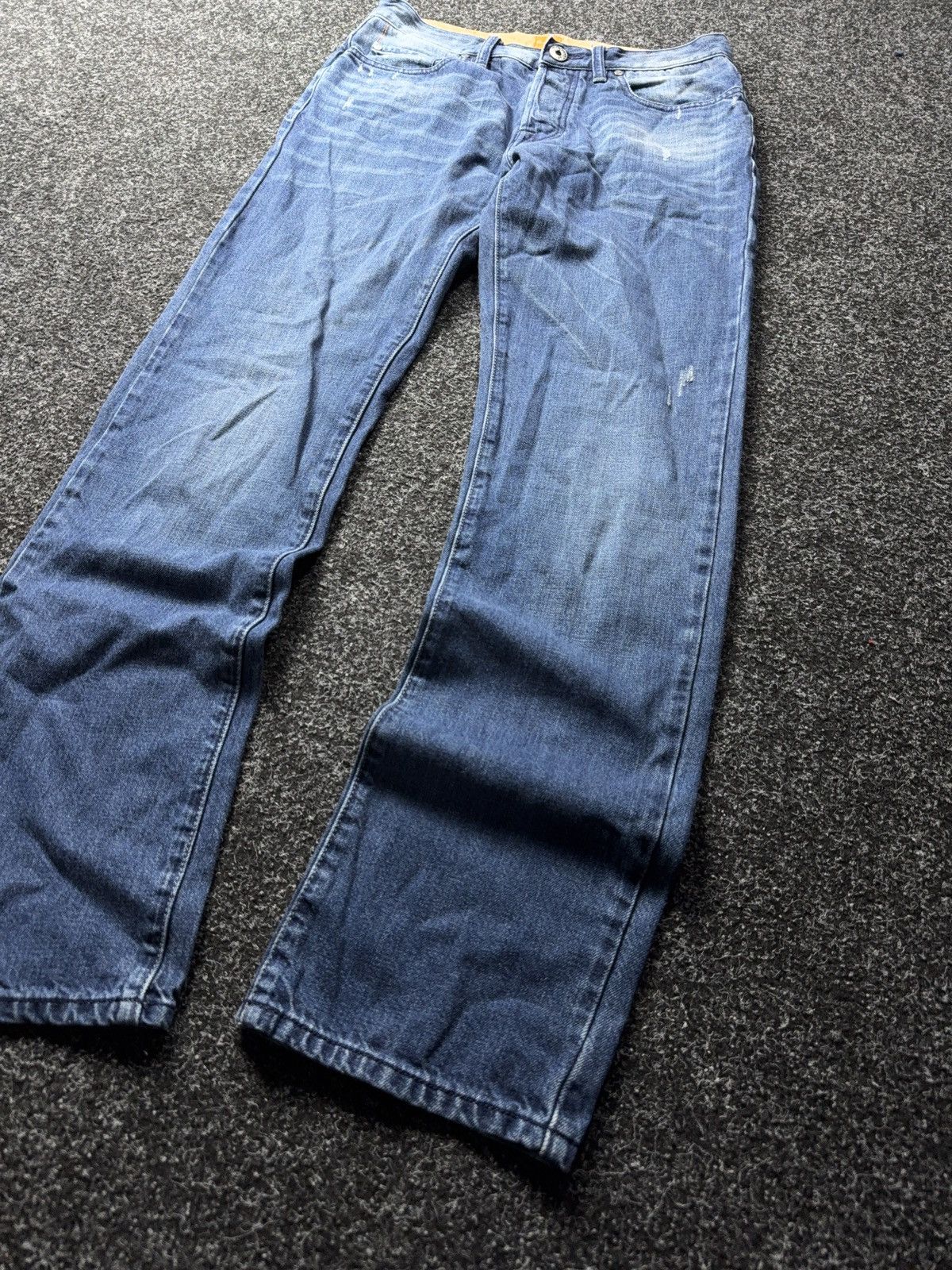 Hugo Boss Luxury Y2K Distressed Vintage Hugo Boss Orange Jeans Blue Size US 31 - 3 Thumbnail