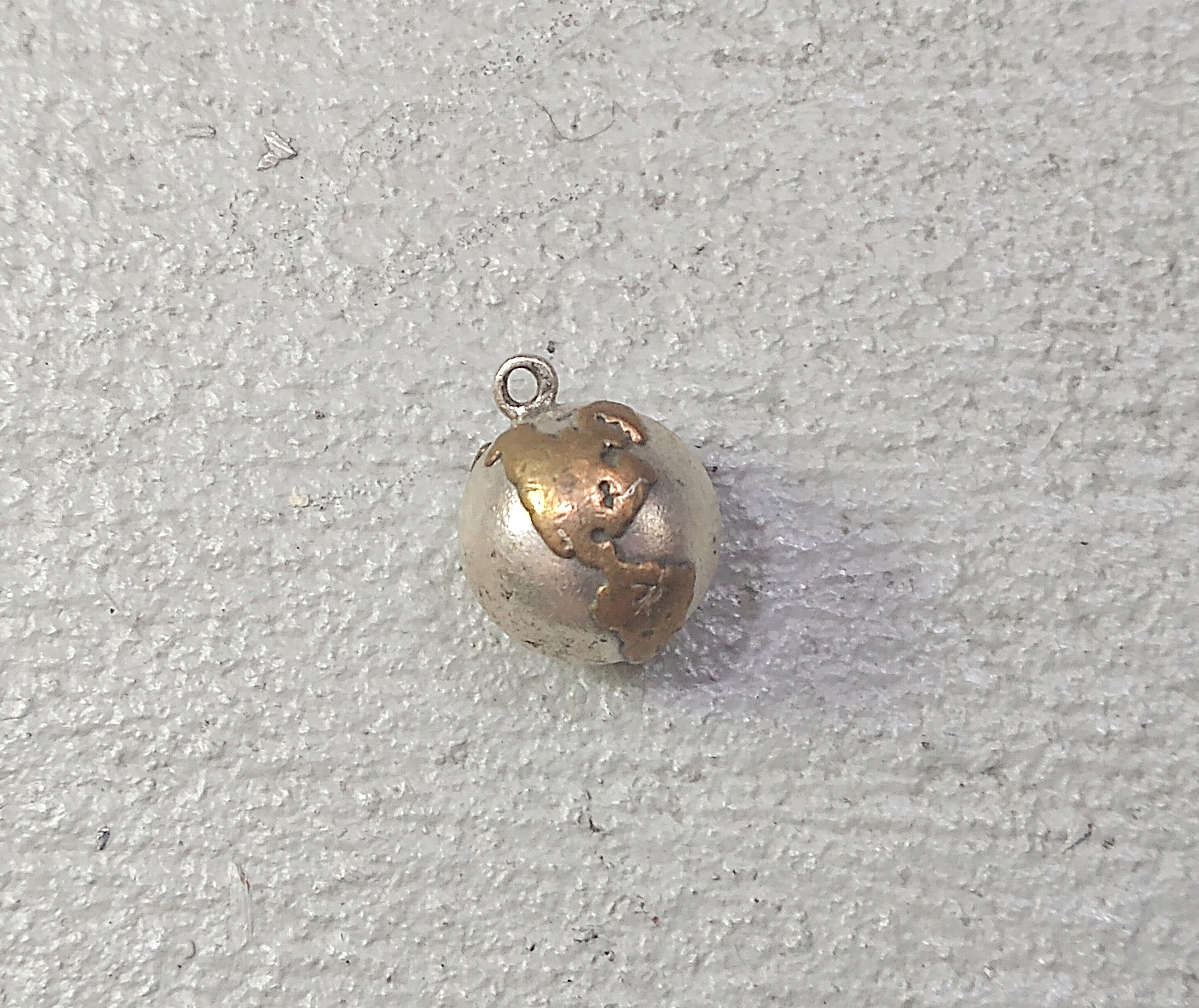 Jewelry x Vintage Sterling Silver Pendant Earth World Chime Brass, Men's