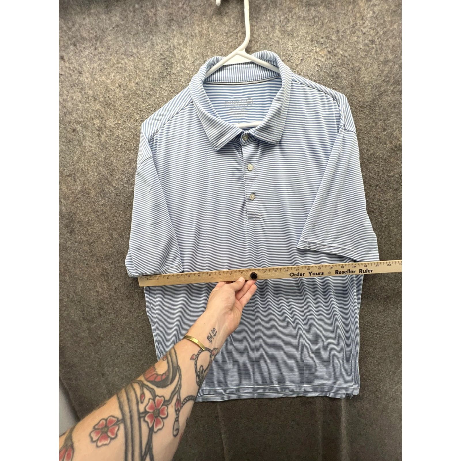 Vineyard Vines VINEYARD VINES Jim Nantz Polo Shirt Mens 2XL Blue Stripe Golf Performance Polo Short Sleeve Casual Shirt Mens 2XL Size US XXL / EU 58 / 5 - 4 Thumbnail