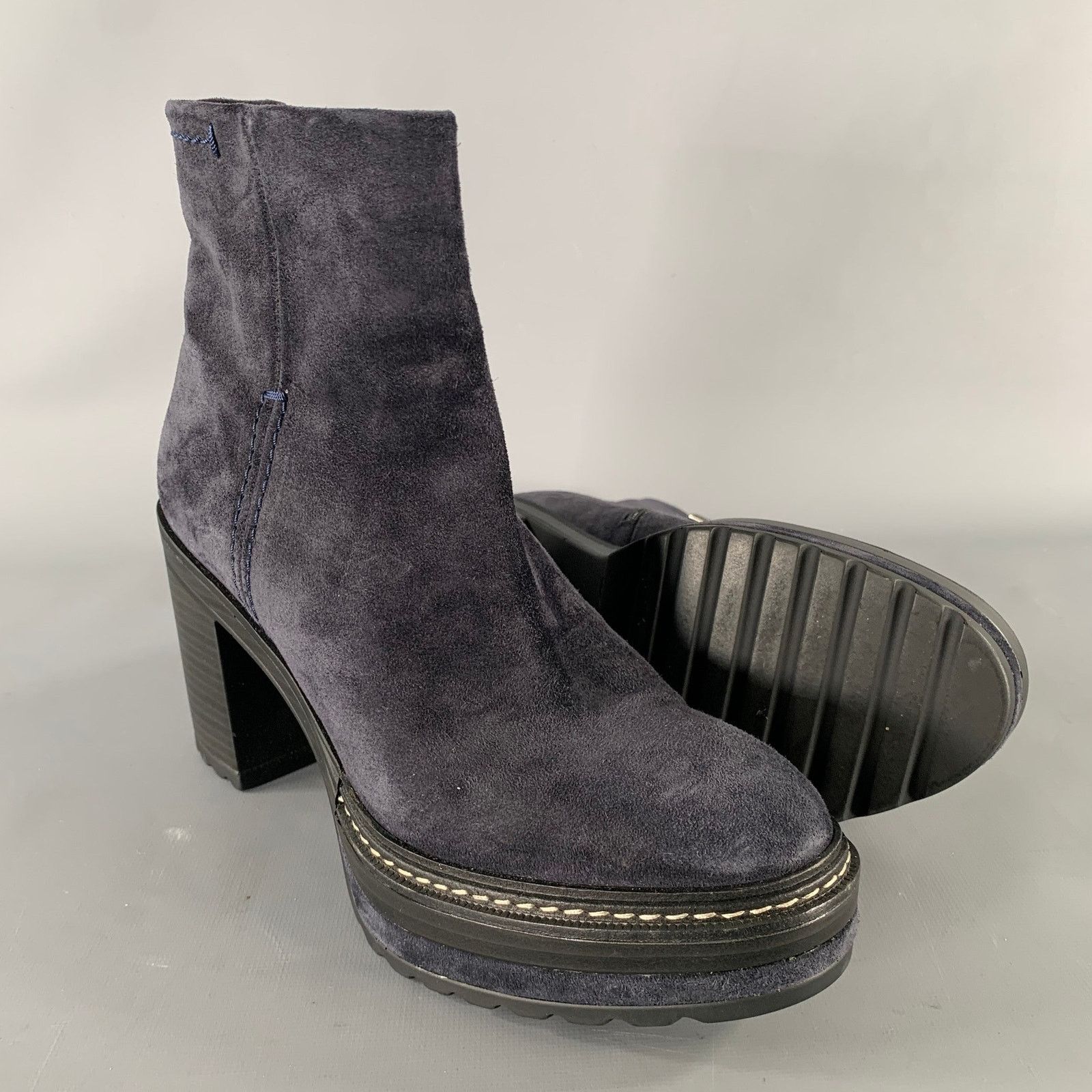 Pons Quintana PONS QUINTANA Size 9 Navy Suede 10078 OLIV-B Boots Size US 9 / IT 39 - 5 Thumbnail