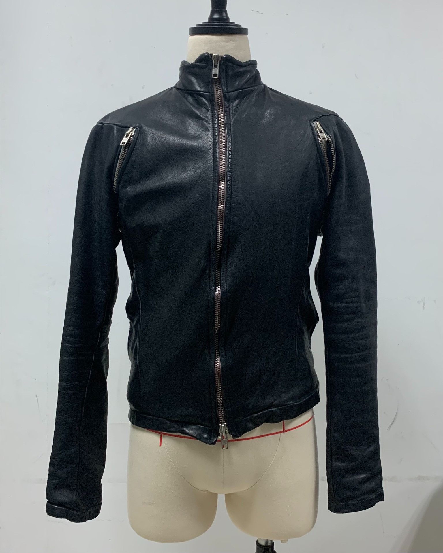 image of Obscur 12Aw All Cowhide Leather Jacket in Black, Men's (Size Small)