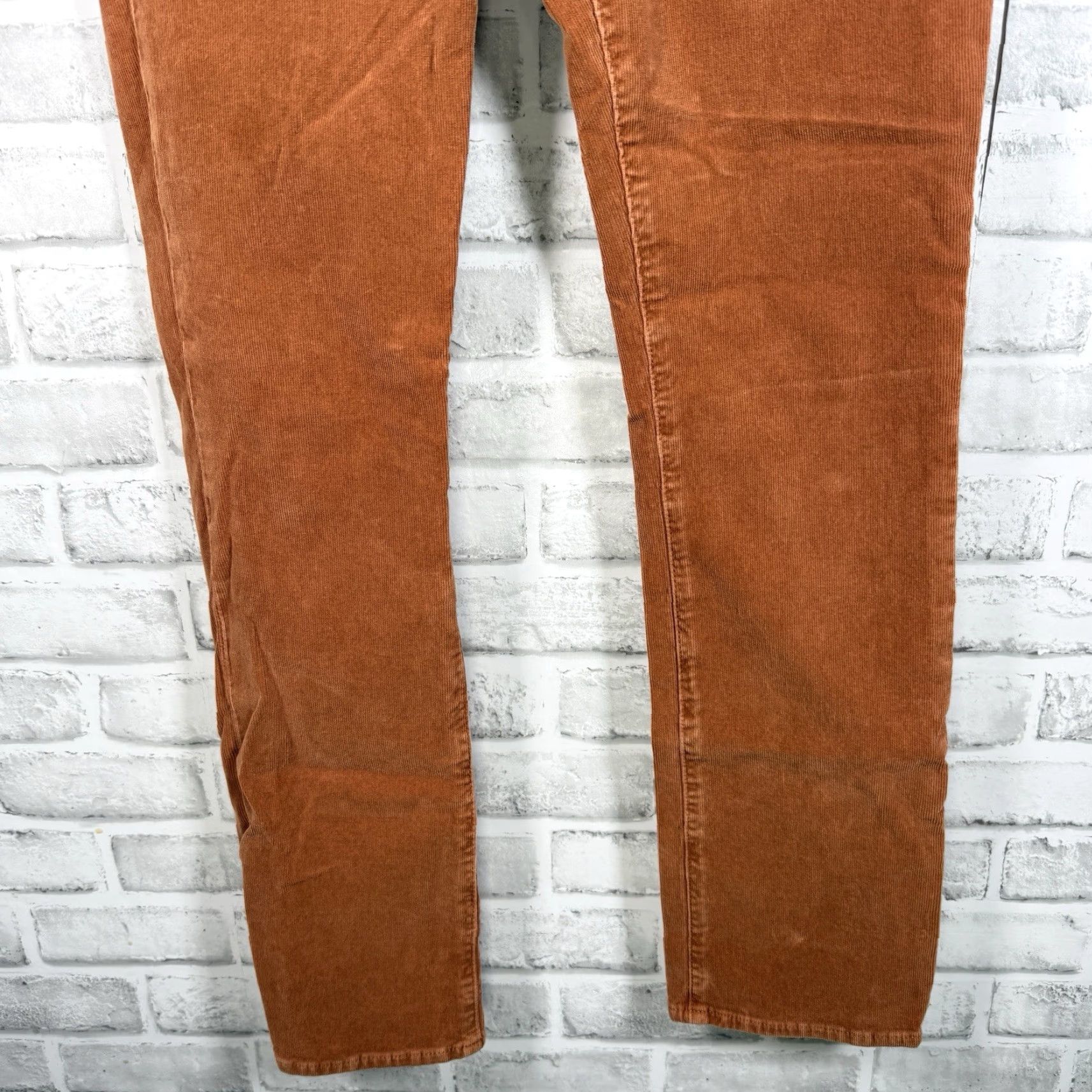 Vintage Adriano Goldschmied The Mari High Rise Straight Corduroy Pants 28R x 30 Burnt Orange Women Pants Straight Size 28" / US 6 / IT 42 - 3 Thumbnail