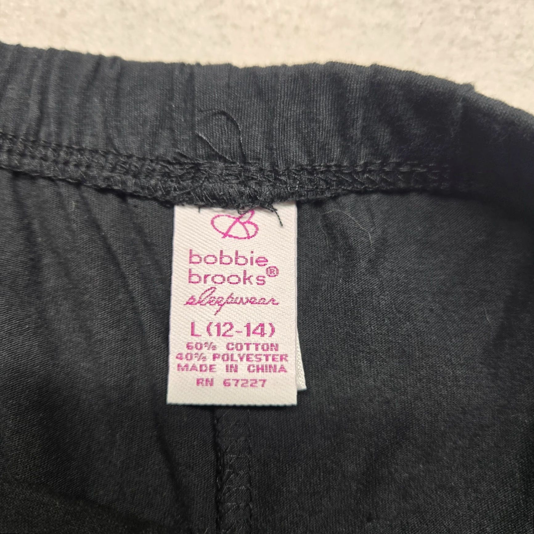 Vintage Bobbie Brooks Solid Black Baggy Pull-on Knit Sleep Pants Adult Women's L Large Size 36" / US 14 / IT 50 - 3 Thumbnail