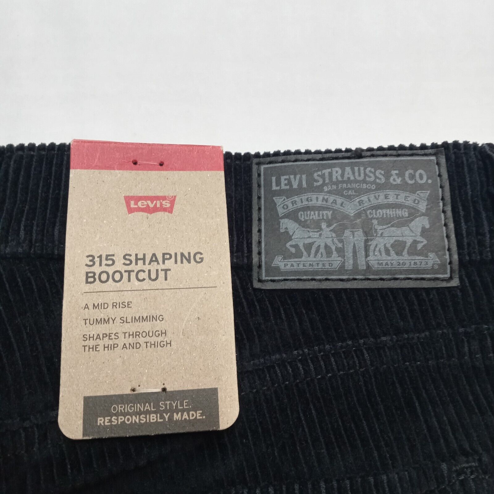 Levi's Levi’s 315 Bootcut Corduroy Women’s Sz 29x30 Black IRREGULAR Size 29" - 8 Thumbnail