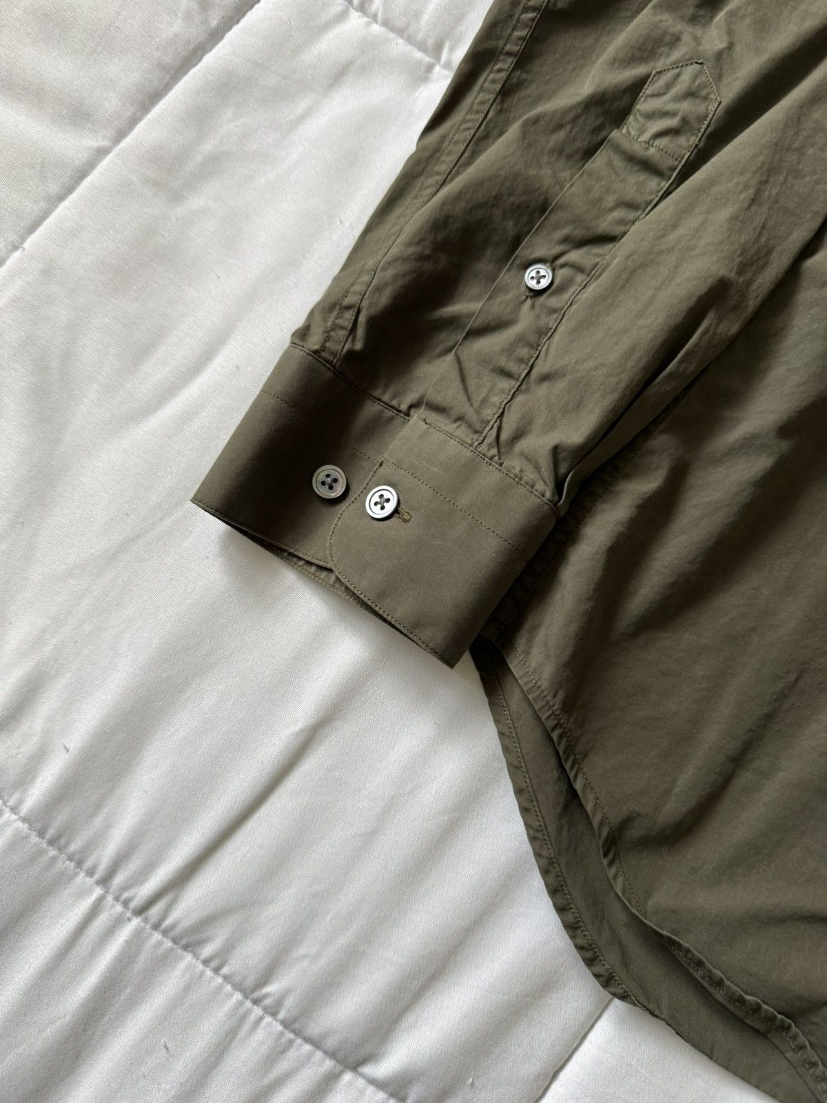 Acne Studios Acne Studio Face Logo Men's Olive Green Button-Down Shirt Size US M / EU 48-50 / 2 - 4 Thumbnail