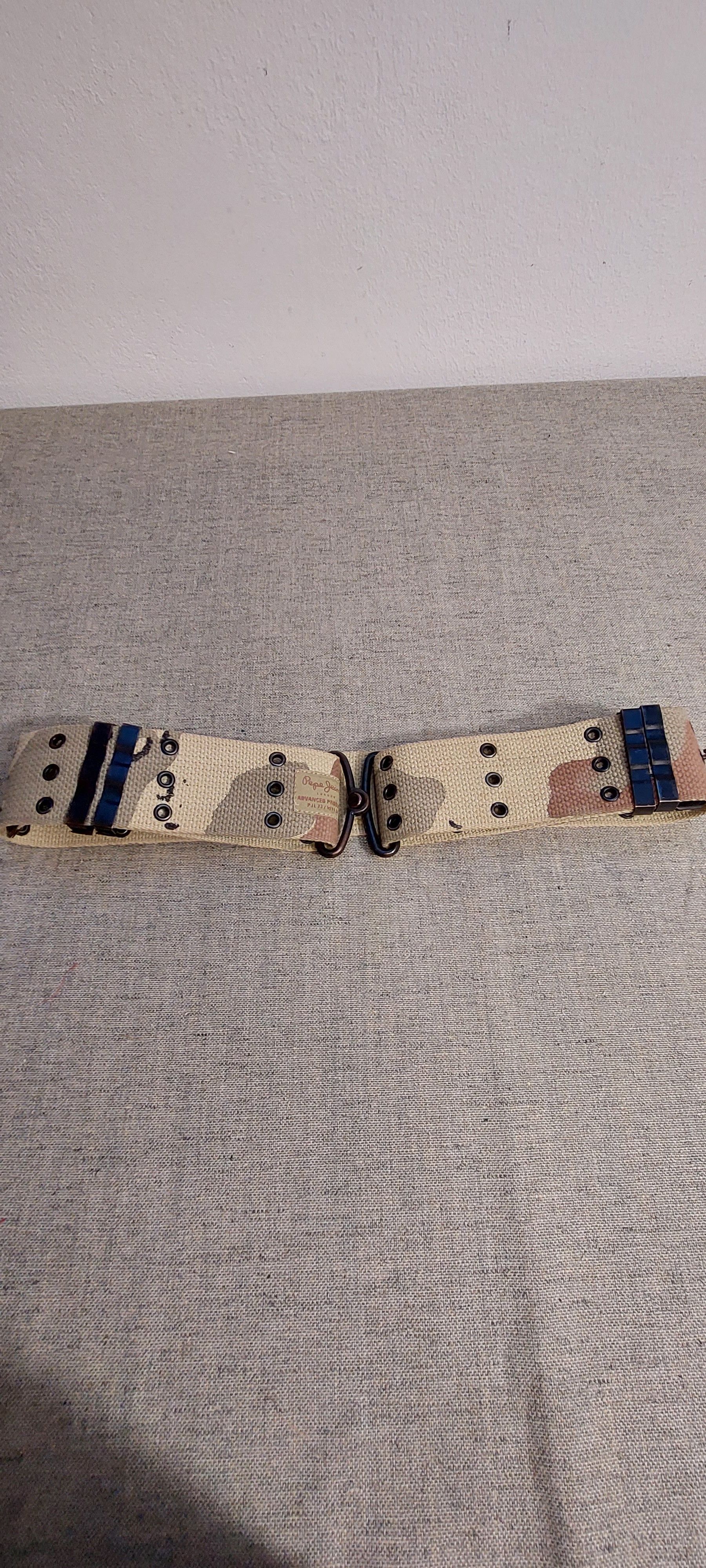 Pepe Jeans Pepe Jeans Y2K Wide Camo Canvas Belt w/ Hooks Size ONE SIZE - 13 Thumbnail