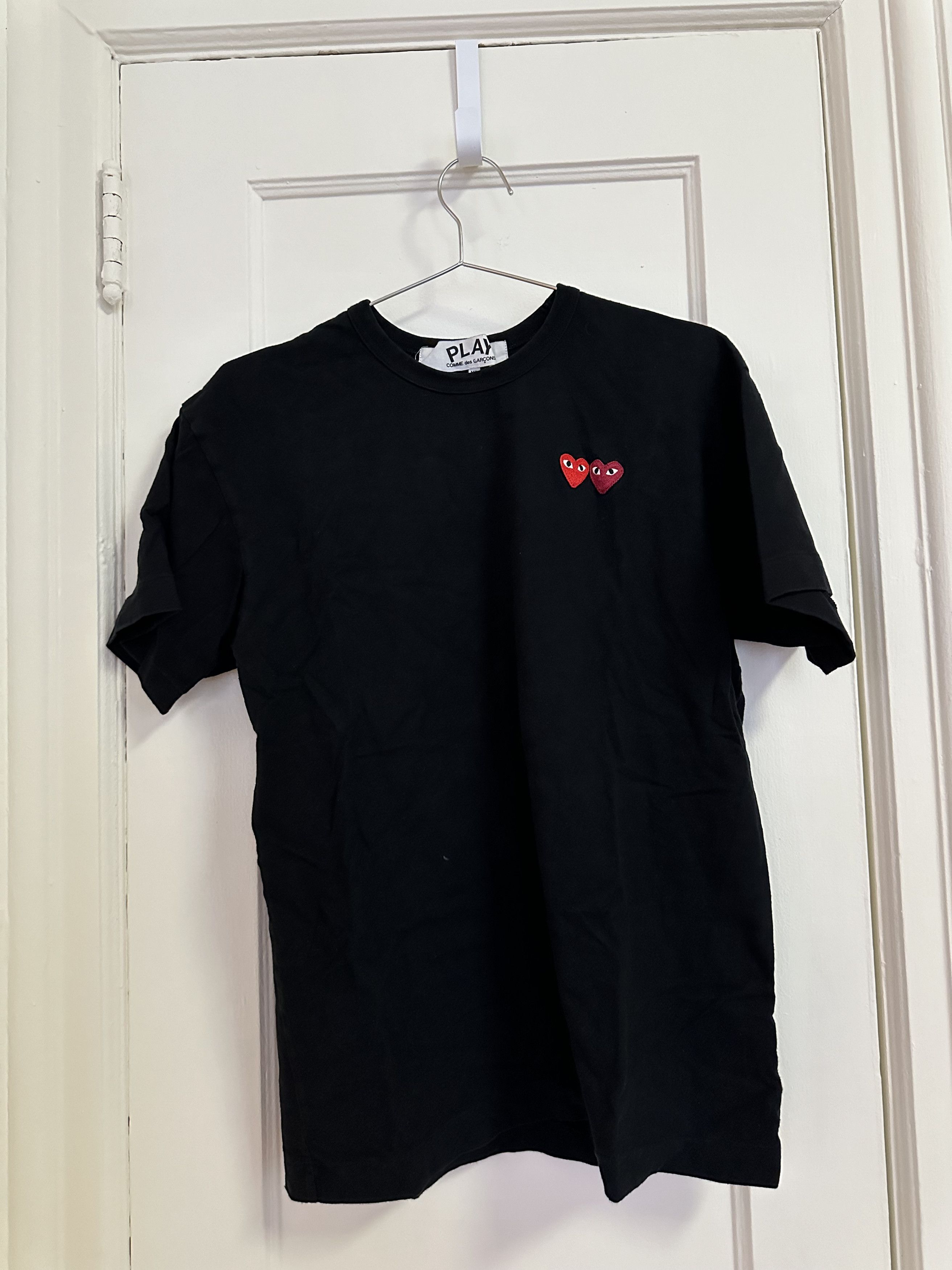 Comme des Garcons PLAY Black Double Heart Comme Des Garcon Play T-Shirt Size US XL / EU 56 / 4 - 1 Thumbnail