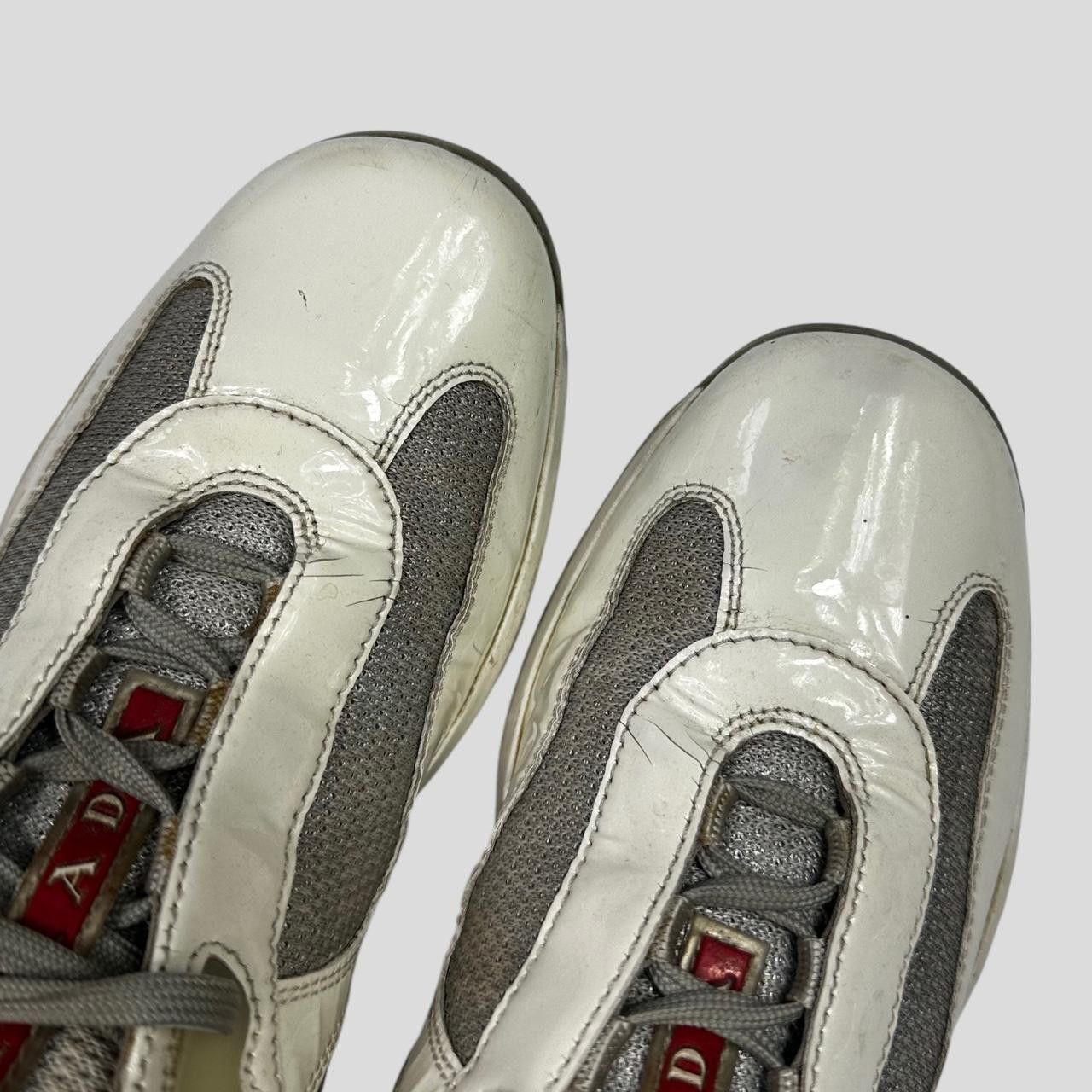Prada Prada Americas Cup Patent White & Grey Mesh Trainer - UK3.5 Size US 6 / IT 36 - 6 Thumbnail