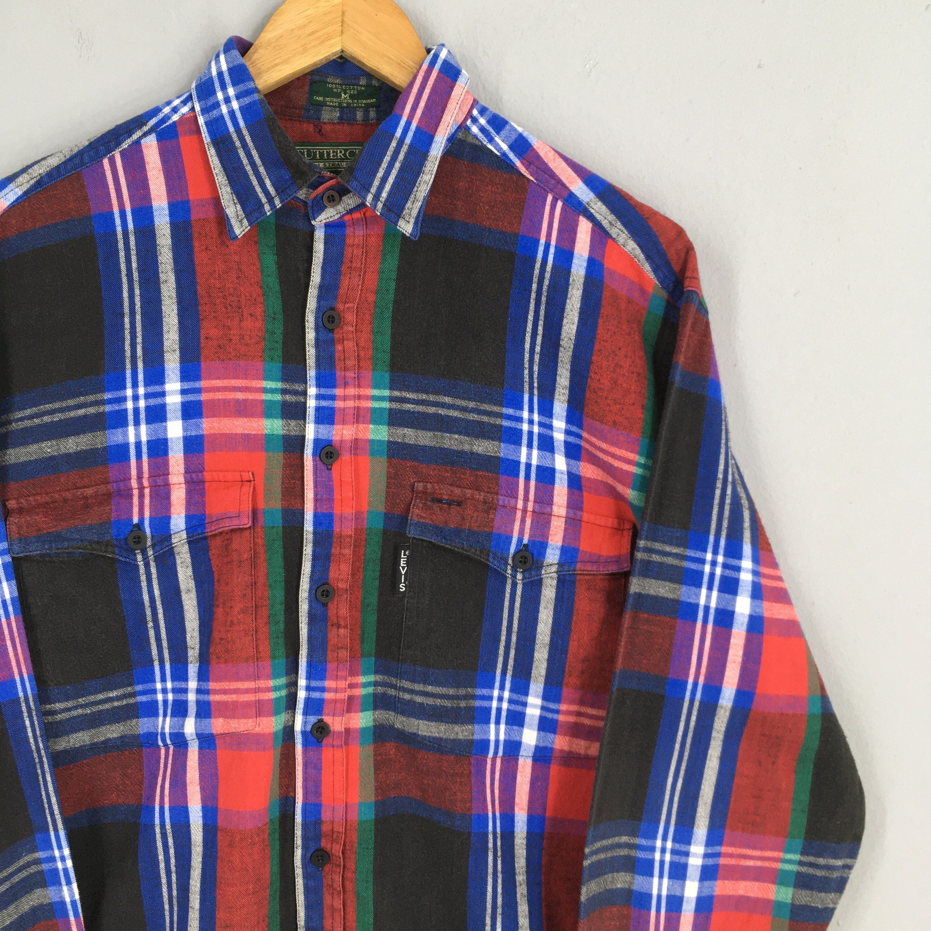 Flannel × Levi's × Levi's Vintage Clothing Vintage 90s Levis Strauss Checkered Flannel Shirt Medium Size US M / EU 48-50 / 2 - 2 Thumbnail