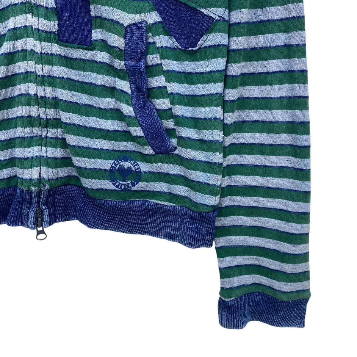 Blue Blue Japan 💥Vintage Blue Blue Japan Stripe Pachtwork Hoodie Size US M / EU 48-50 / 2 - 5 Thumbnail