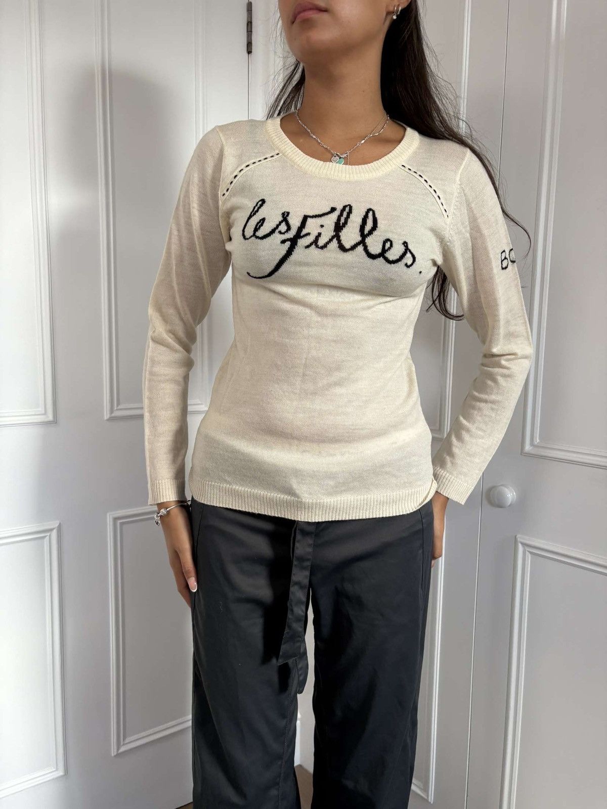 Bella Freud “Les Filles” Sweater Ivory/Black (M)