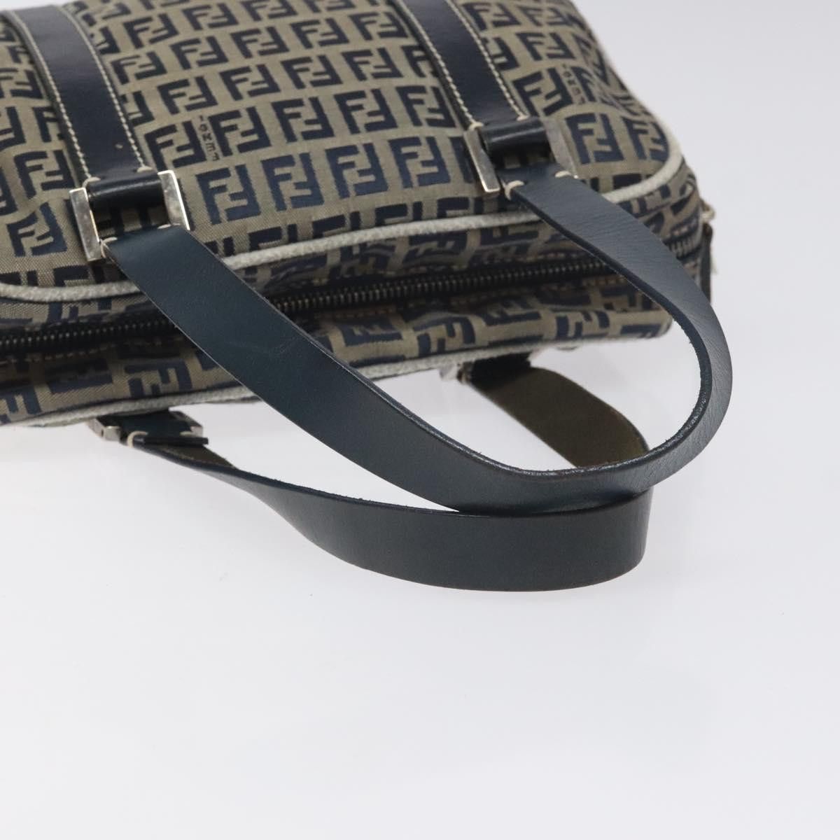 Fendi FENDI Zucchino Canvas Hand Bag Navy Silver Size ONE SIZE - 7 Thumbnail