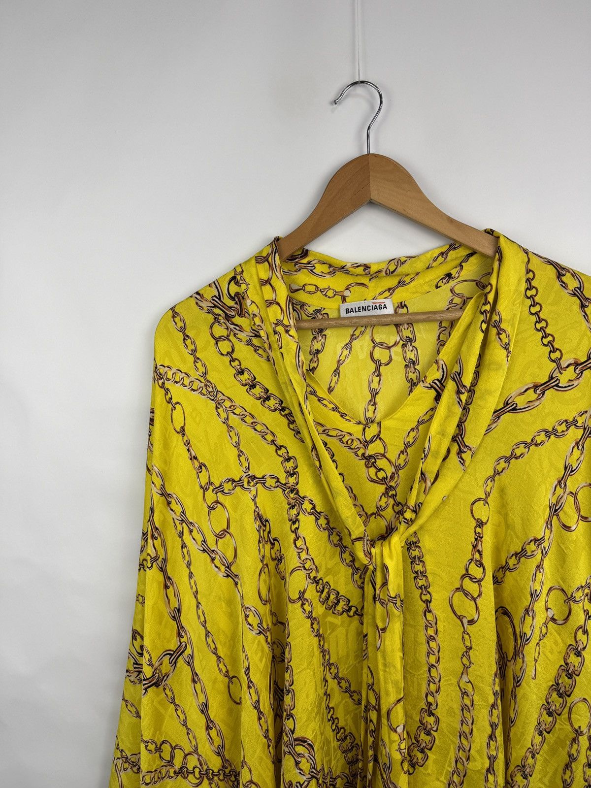 Balenciaga 🇮🇹 SS19 Balenciaga Chain Print Silk Blouse Baroque Style Size ONE SIZE - 10 Thumbnail