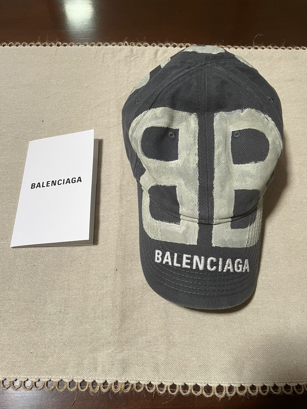Pre-owned Balenciaga Bb Sprayed Cap In Grey