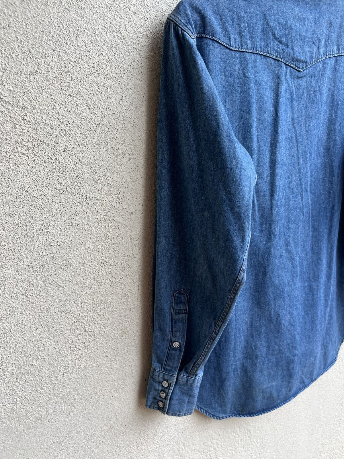 Vintage Vintage 90s Wrangler Blue Bell Lot 27MW Western Denim Shirt Size US M / EU 48-50 / 2 - 18 Thumbnail