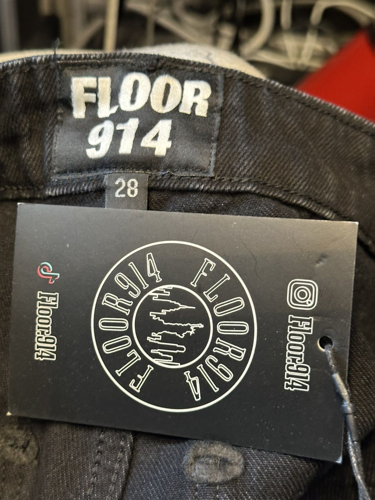 Other Floor 914 “workman” rhinestone black denim jeans Size US 28 / EU 44 - 2 Thumbnail