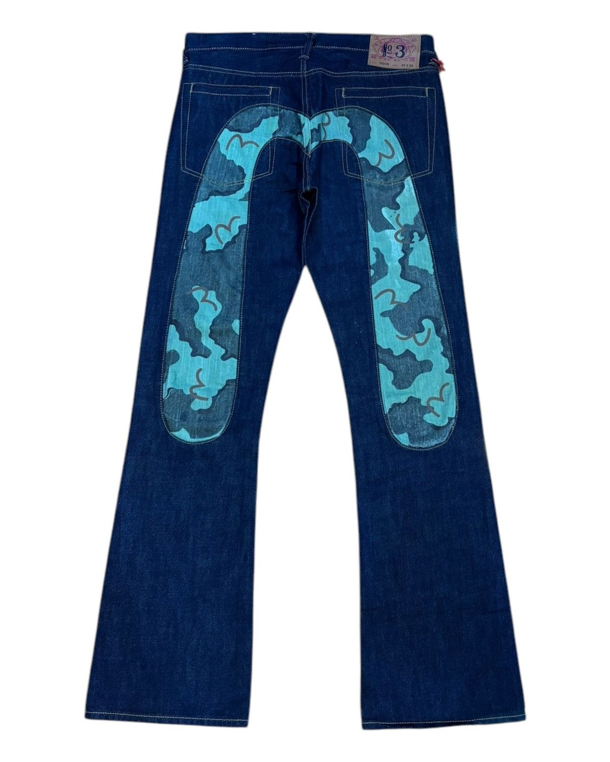 If Six Was Nine Flare Jeans Japanese Brand Evisu Bootcut Camo Denim Jeans Size US 32 / EU 48 - 5 Thumbnail