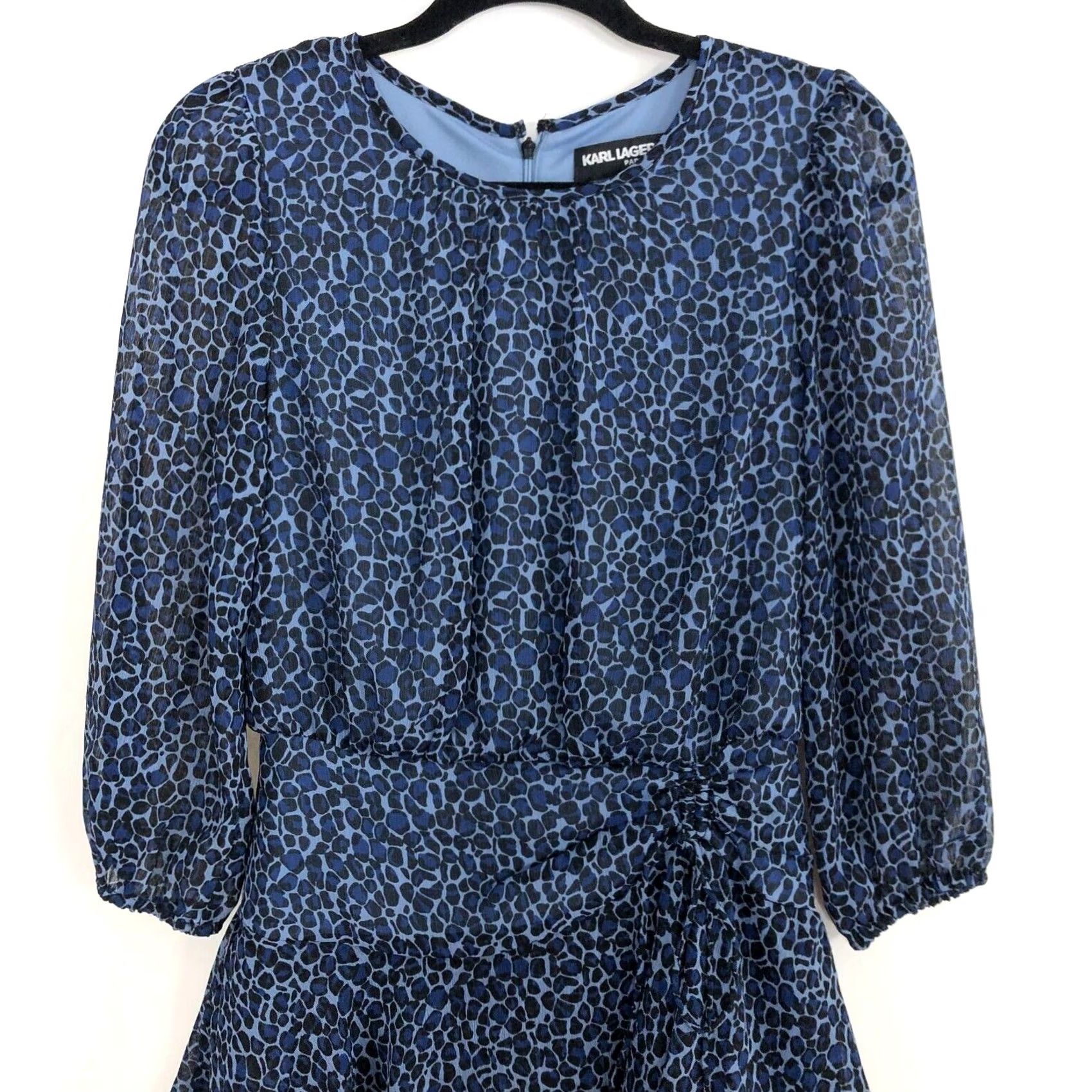 Karl Lagerfeld Karl Lagerfeld MINT Size 2 Women's Tiered Layered Ruffle Full Length Dress Blue Size XS / US 0-2 / IT 36-38 - 2 Thumbnail