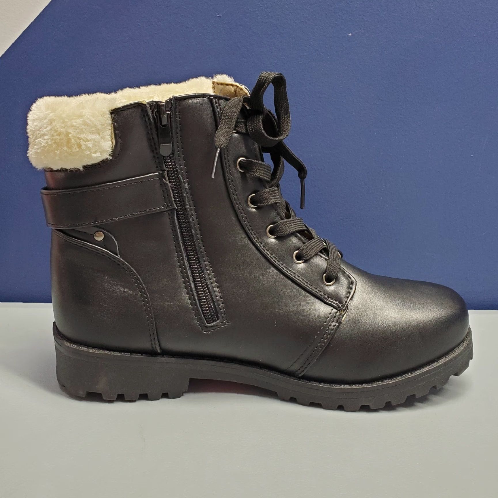 Vintage LAMO Park City Combat Winter Boots Womens Size 11 Black Faux Fur AW1765 Size L / US 10 / IT 46 - 3 Thumbnail